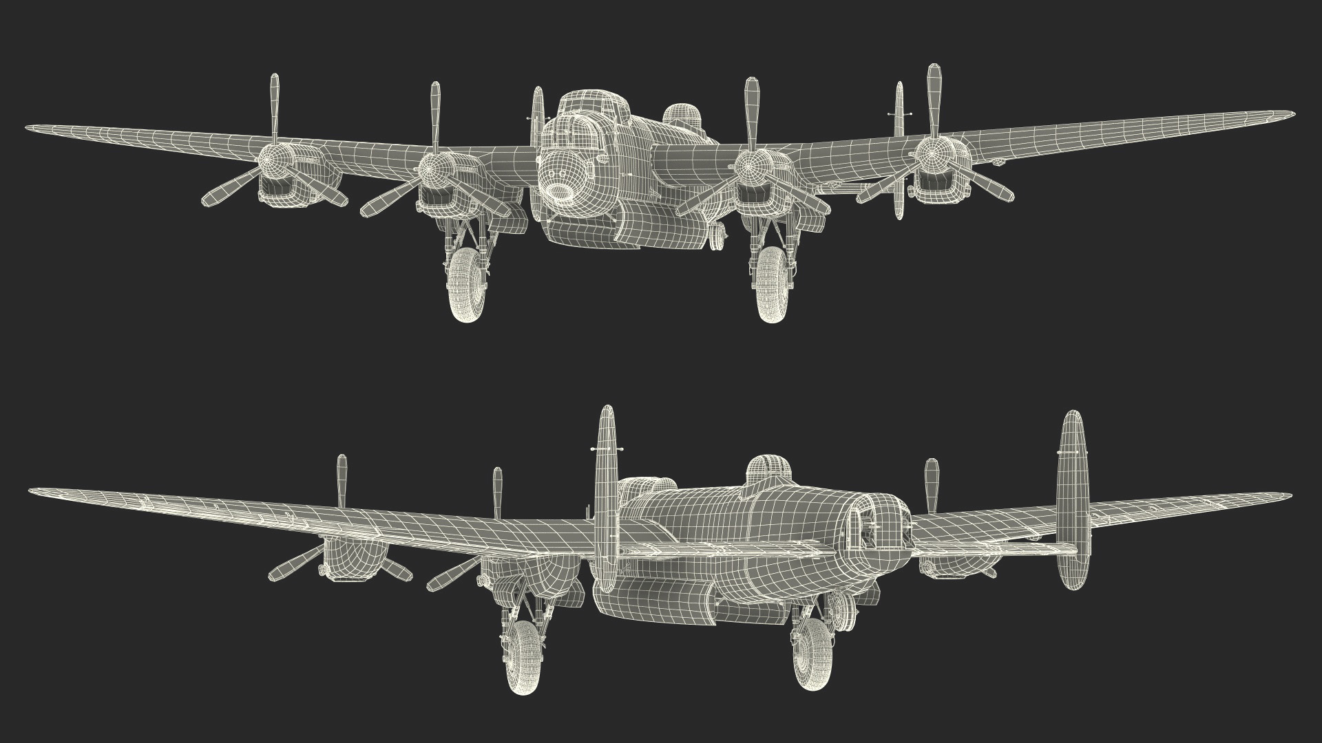 3D model Avro Lancaster Four Engined Heavy Bomber