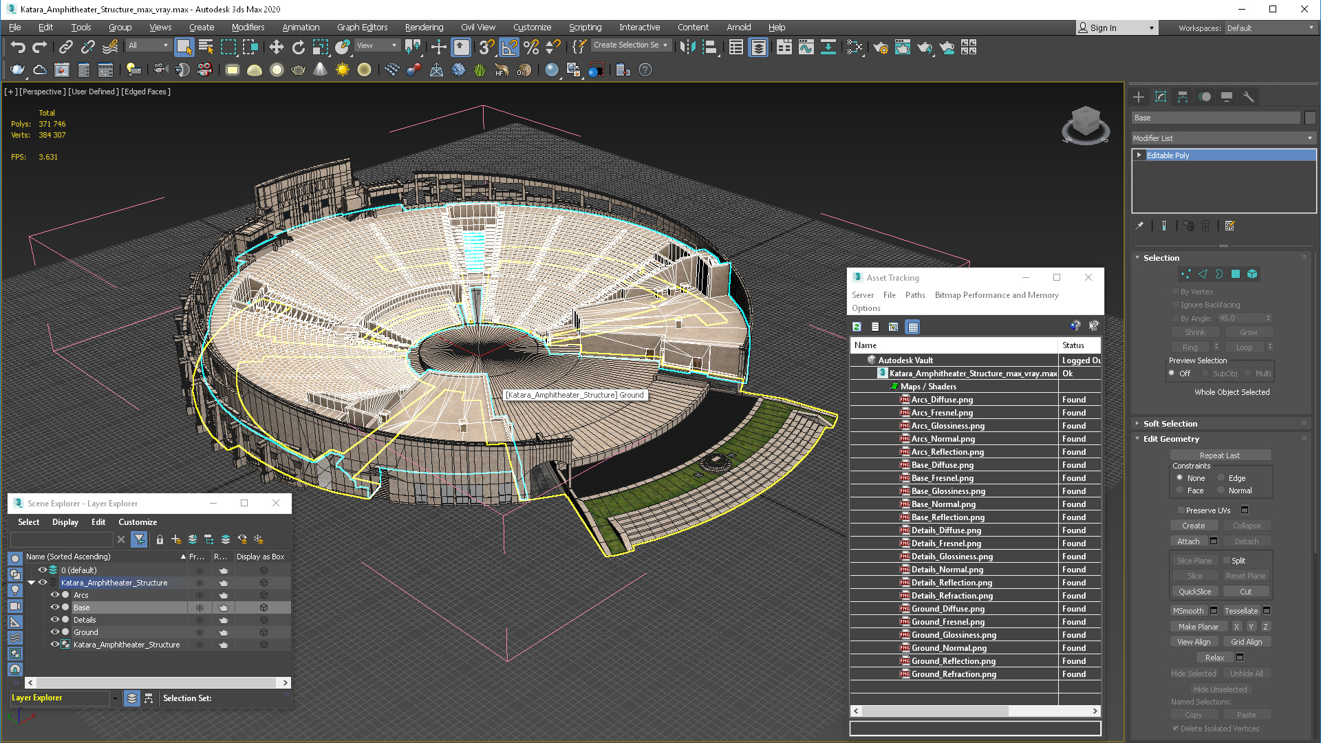 Katara Amphitheater Structure 3D model