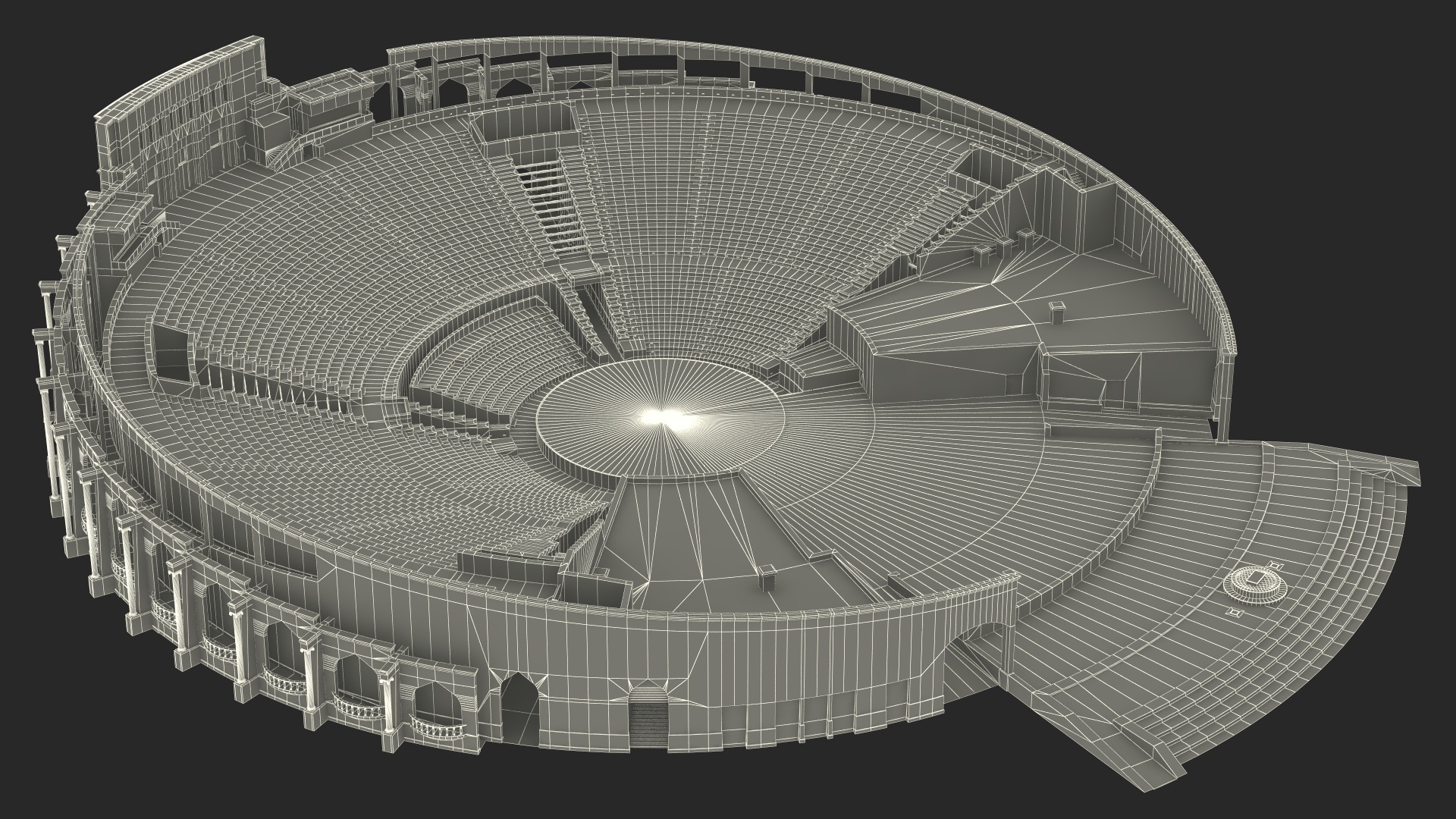 Katara Amphitheater Structure 3D model