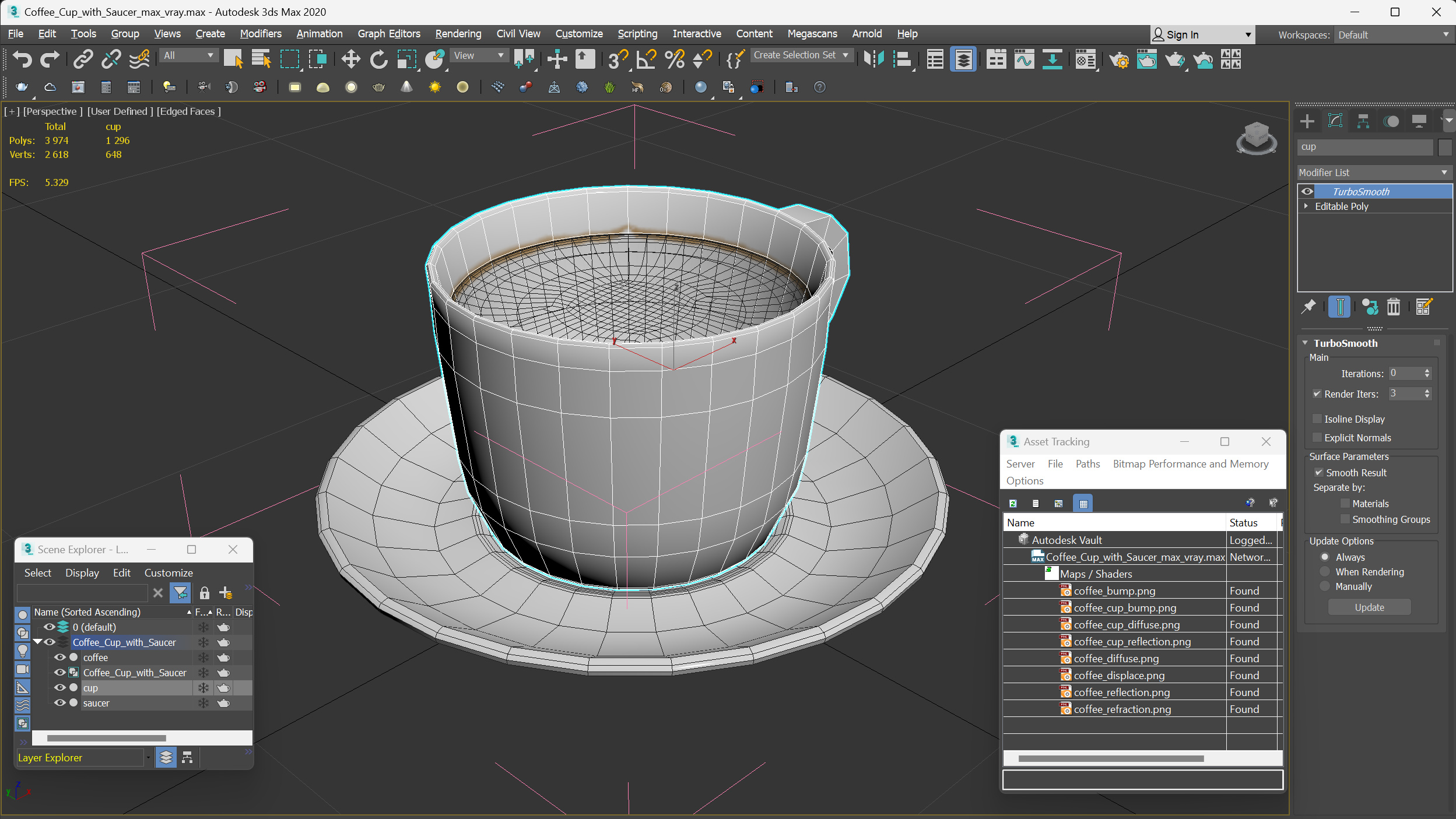 Coffee Cup with Saucer 3D