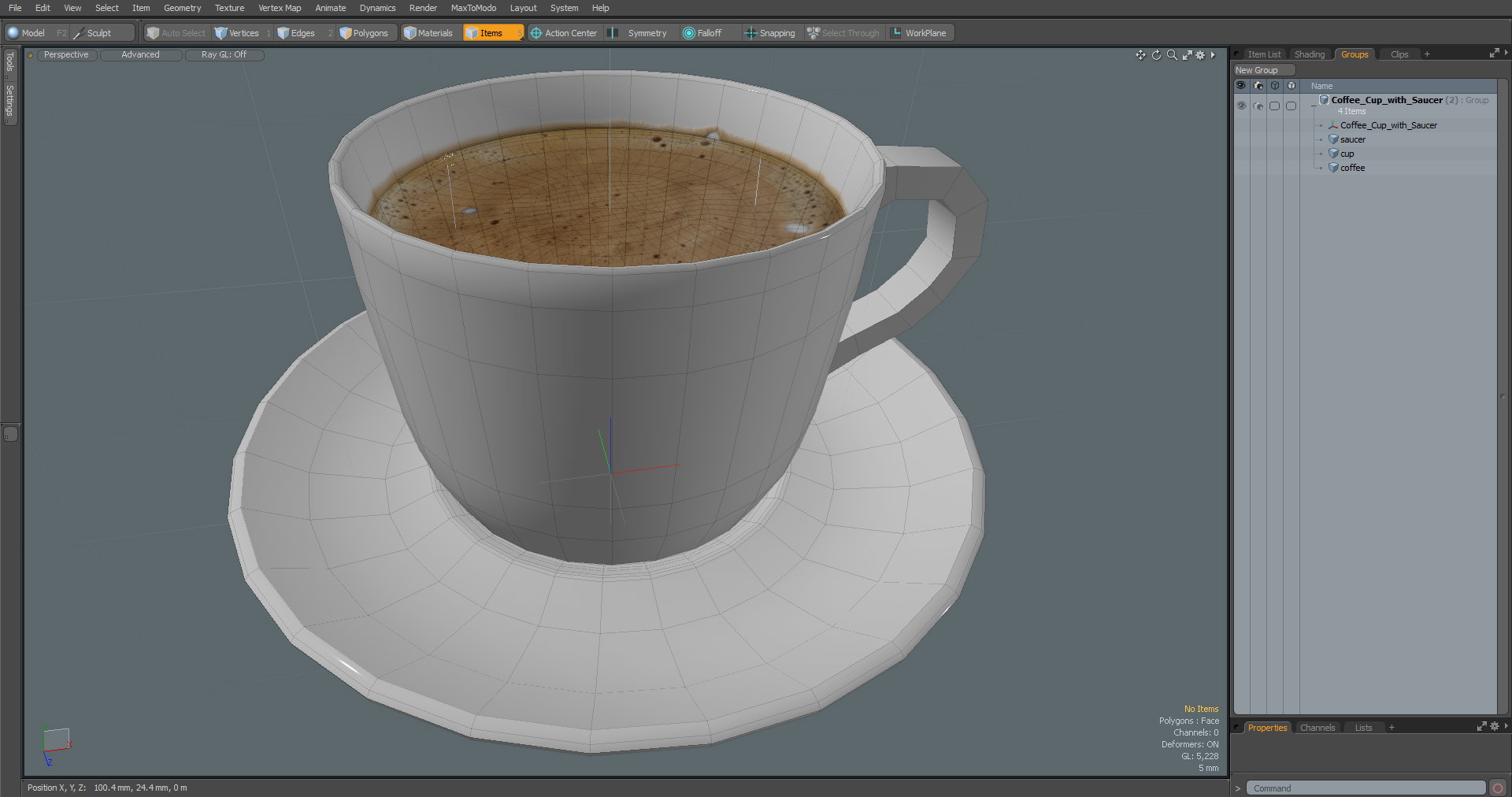 Coffee Cup with Saucer 3D