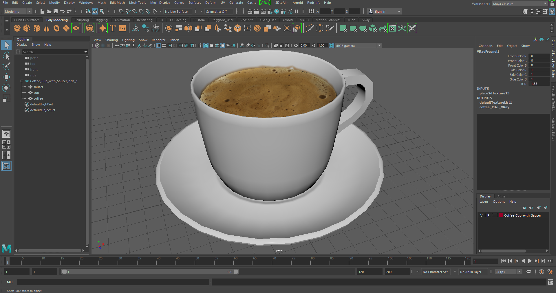 Coffee Cup with Saucer 3D