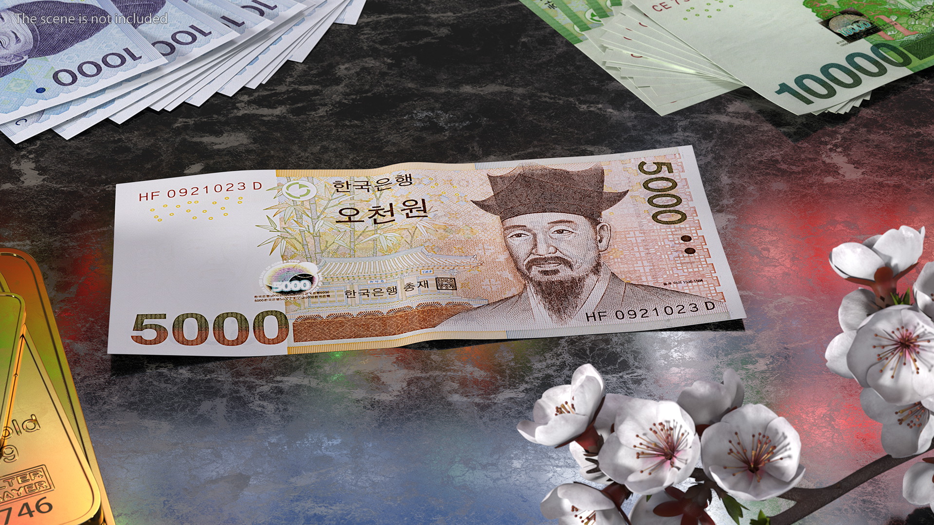 3D model South Korean 5000 Won Banknote