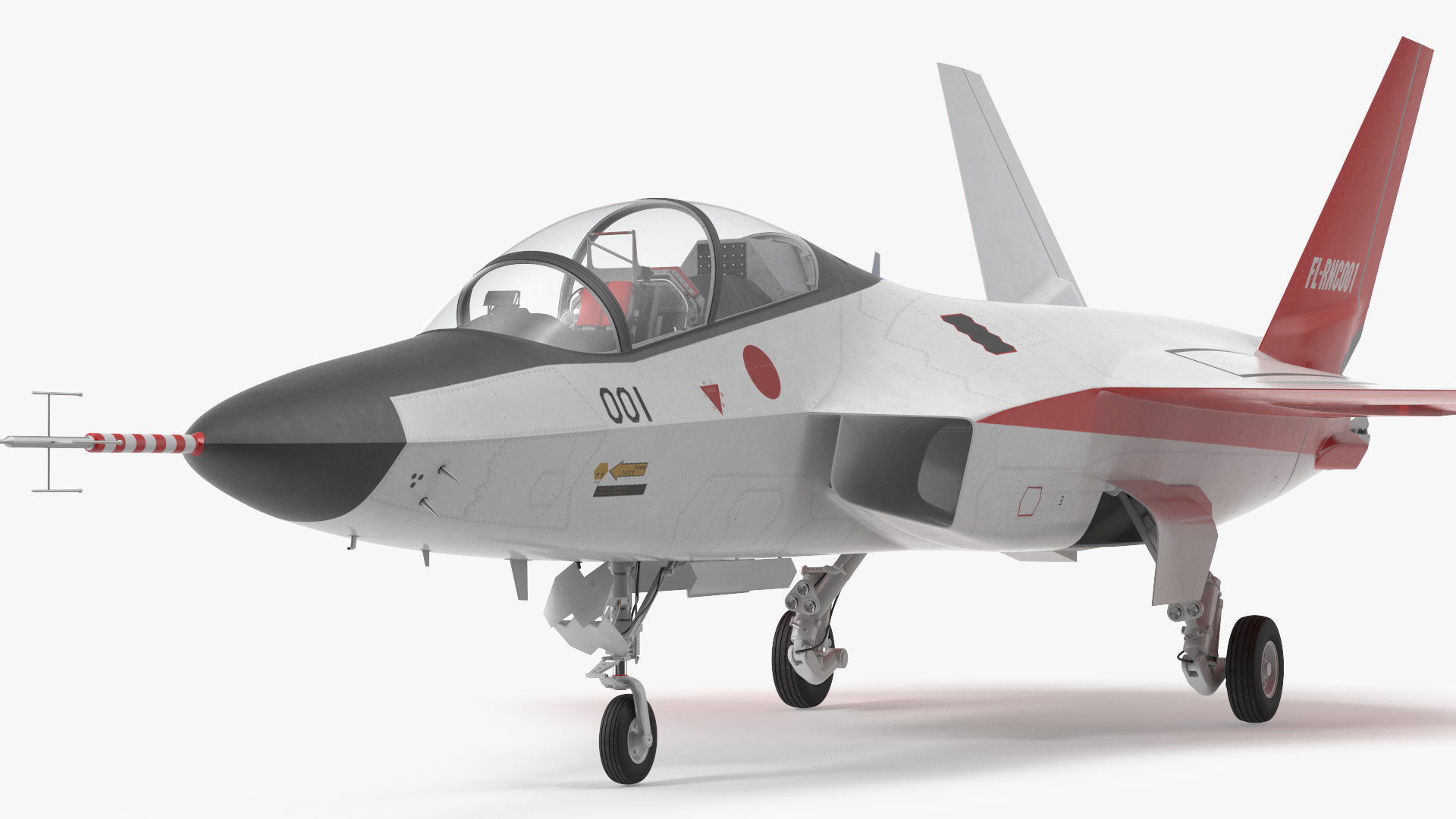 Mitsubishi X2 Shinshin Stealth Fighter Aircraft Rigged 3D model