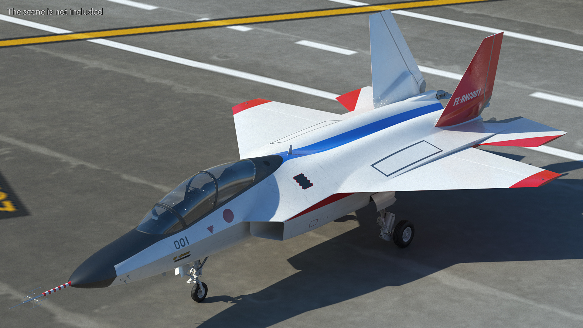 Mitsubishi X2 Shinshin Stealth Fighter Aircraft Rigged 3D model