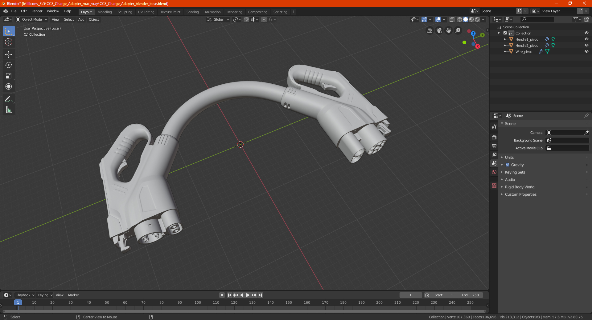 3D CCS Charge Adapter model