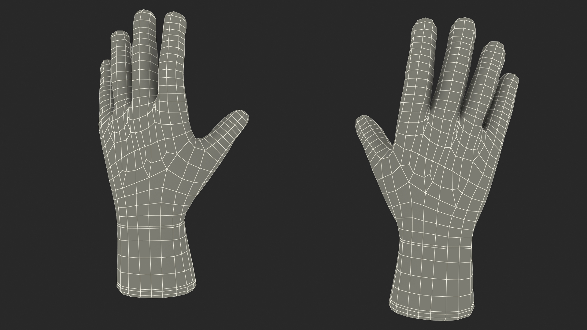 3D model Safety Work Gloves Gray Rigged