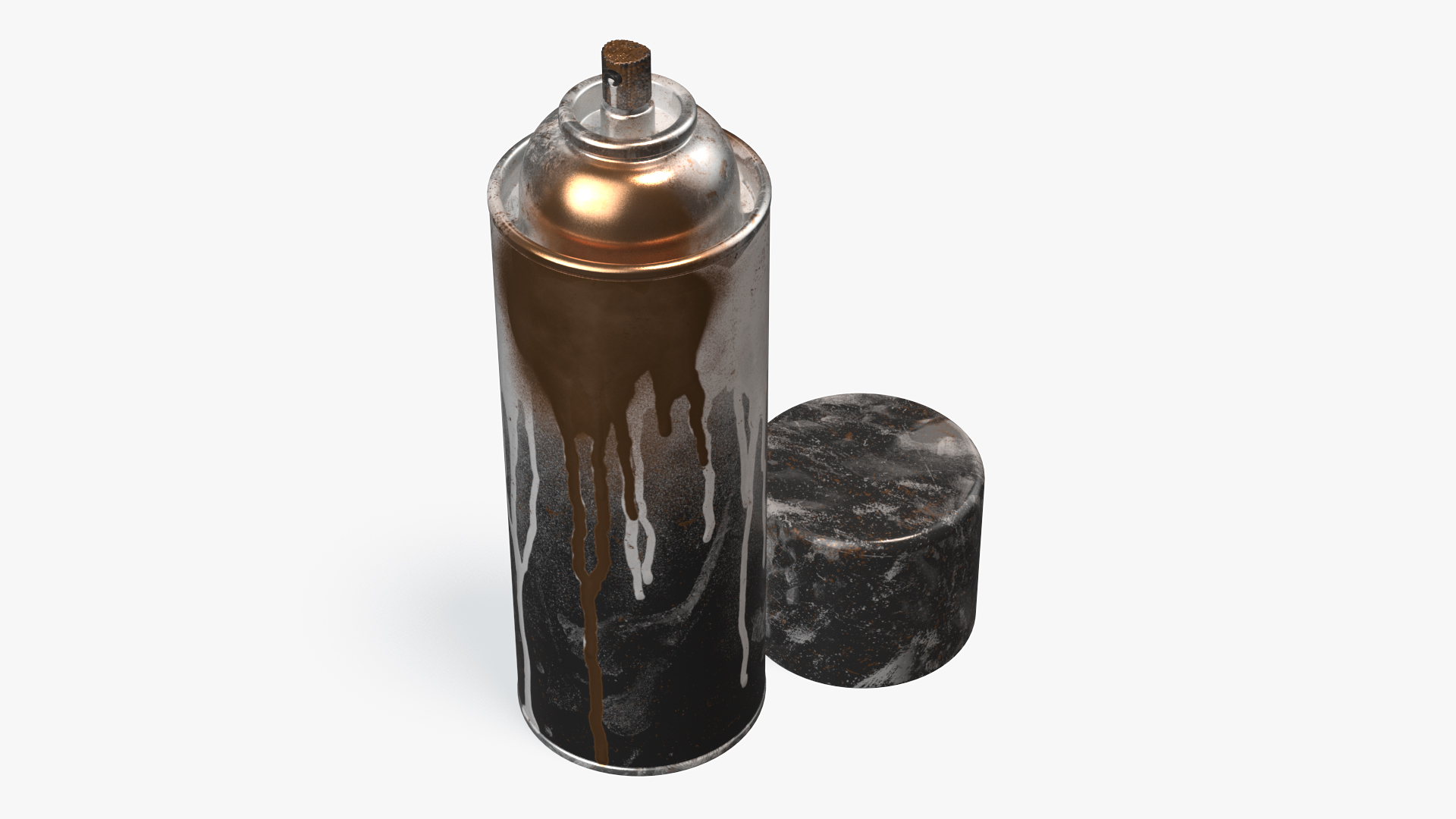 3D model Used Cans of Spray Paint Black