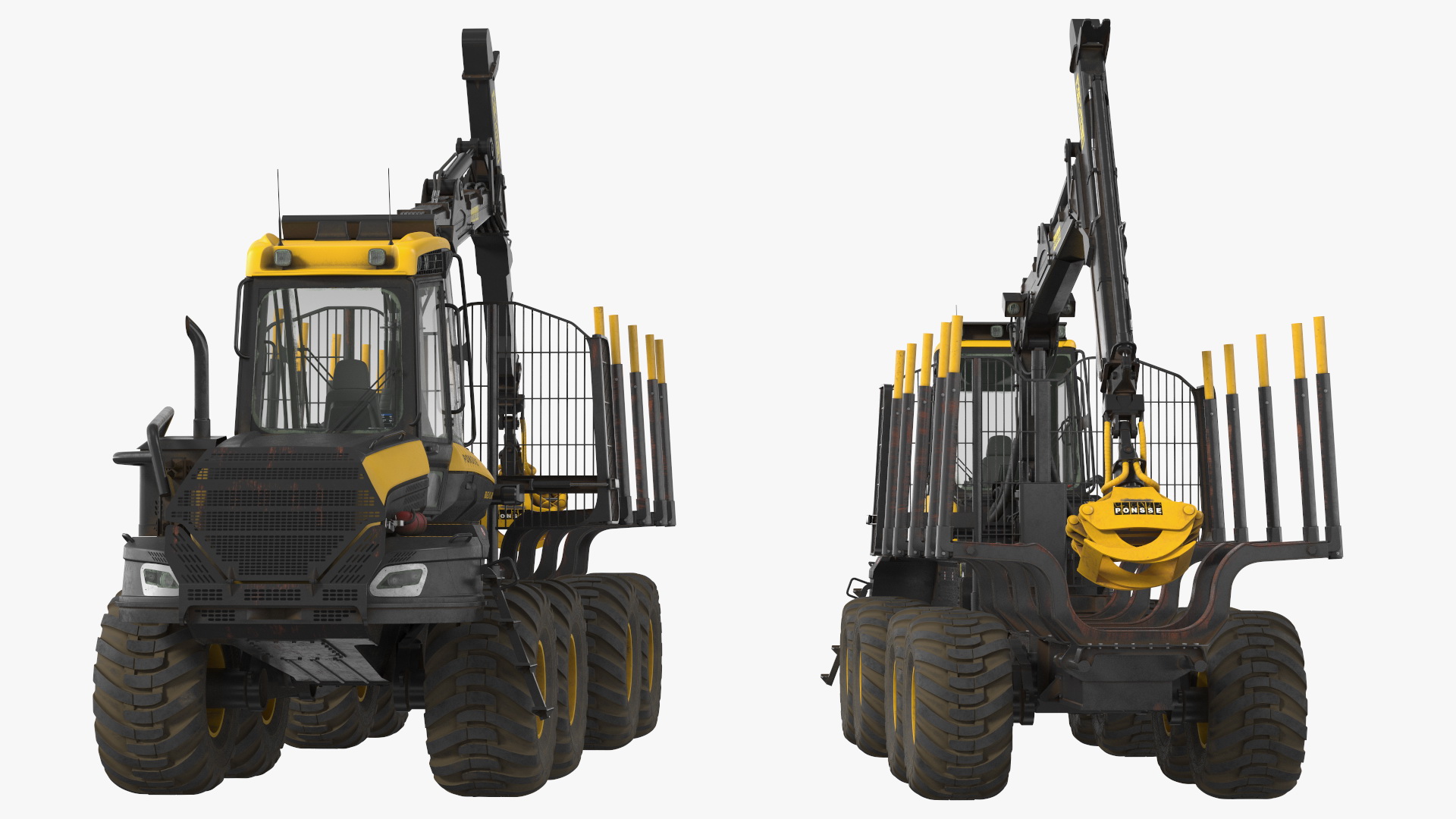 3D Forwarder Ponsse Buffalo 8W Dirty model