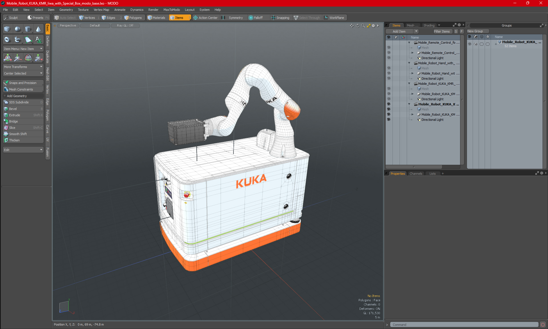 3D Mobile Robot KUKA KMR Iiwa with Special Box model