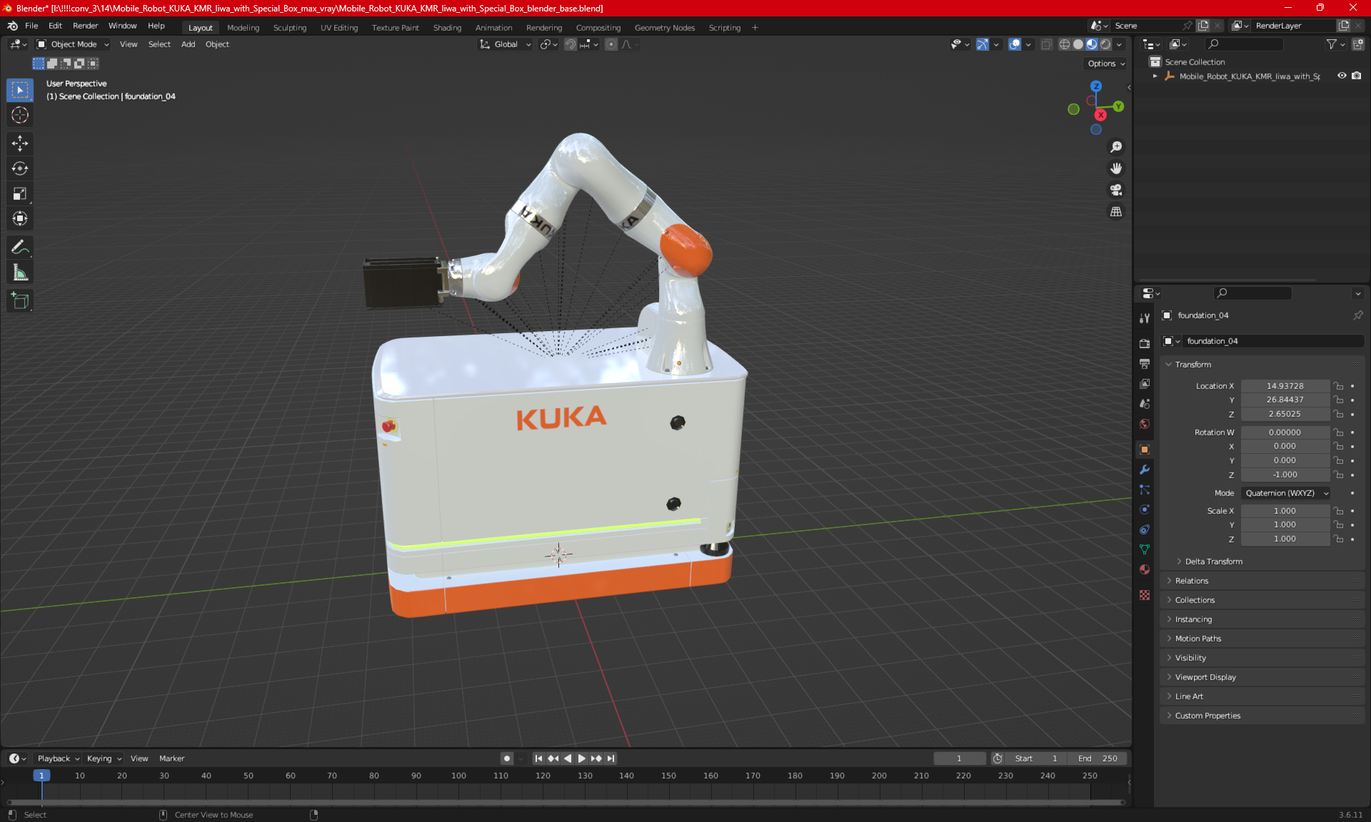 3D Mobile Robot KUKA KMR Iiwa with Special Box model