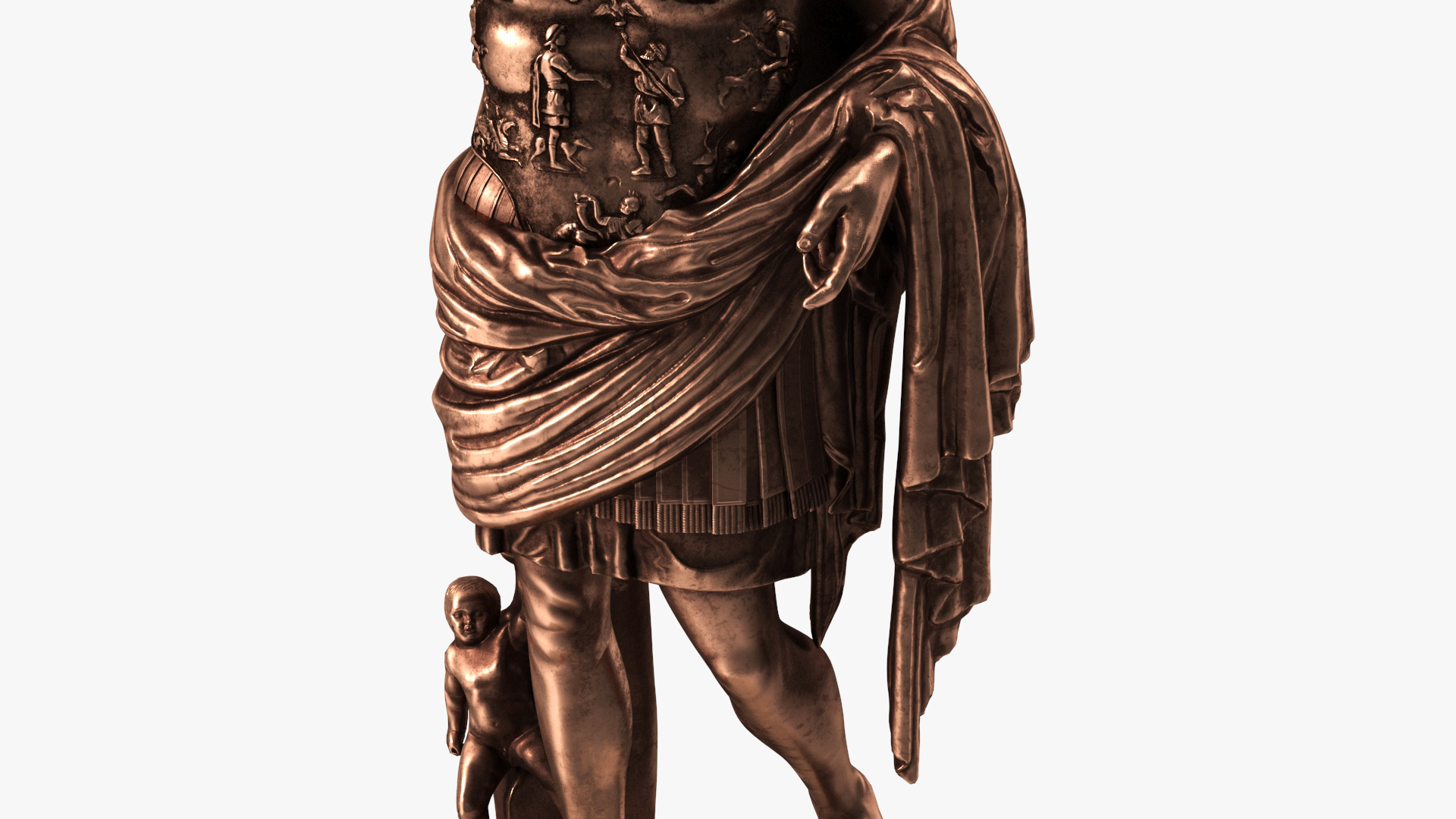 3D model Augustus of Primaporta Roman Replica Statue Bronze