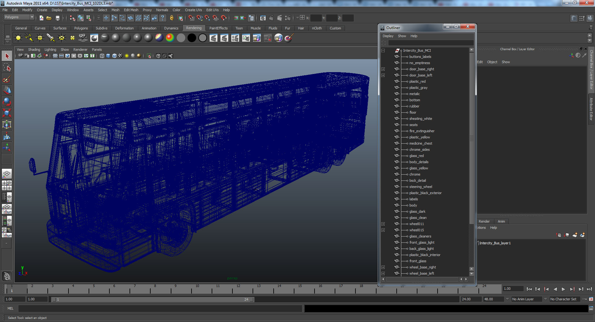 3D Intercity Bus MCI D4500 model