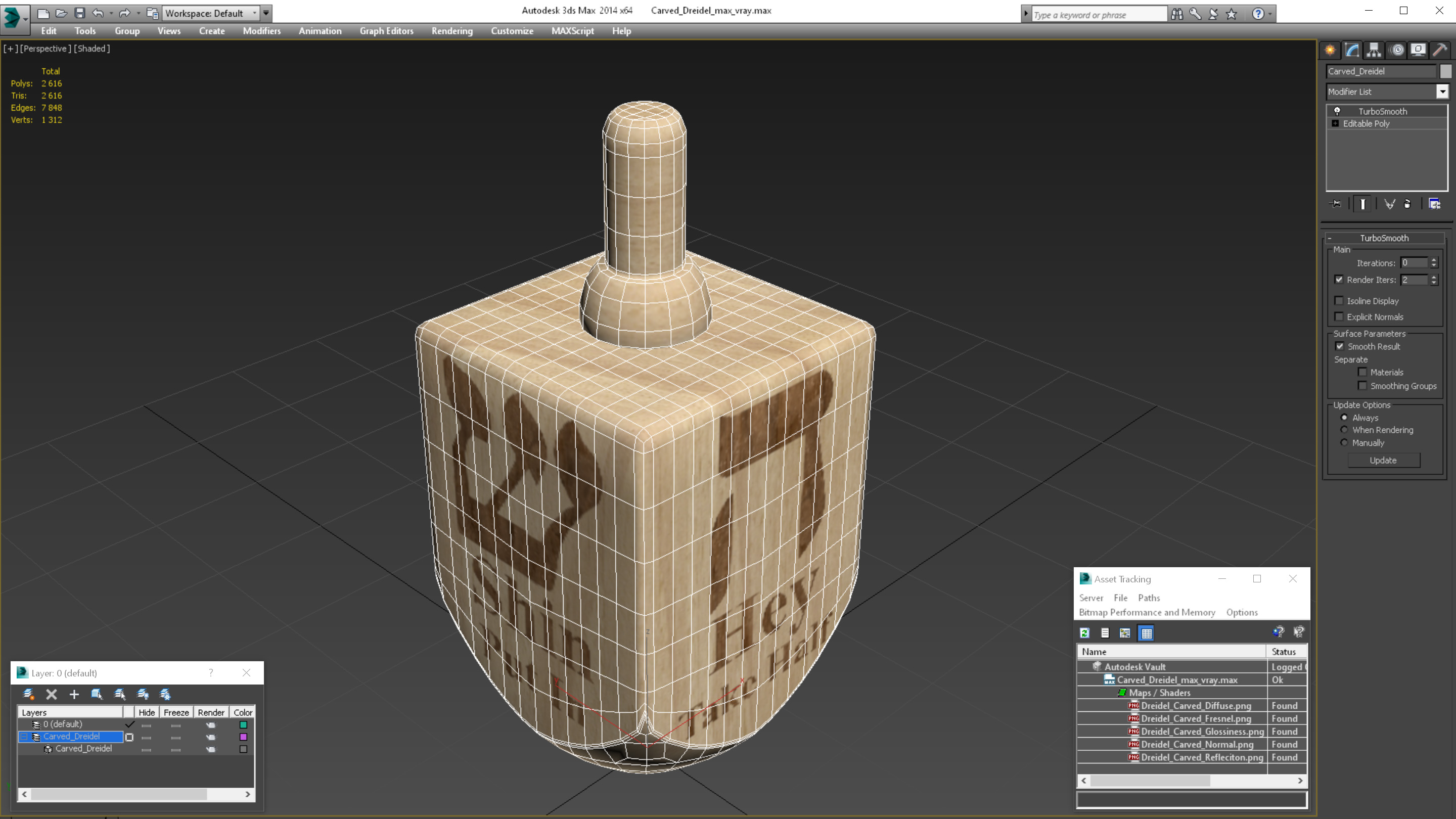 Carved Dreidel 3D model