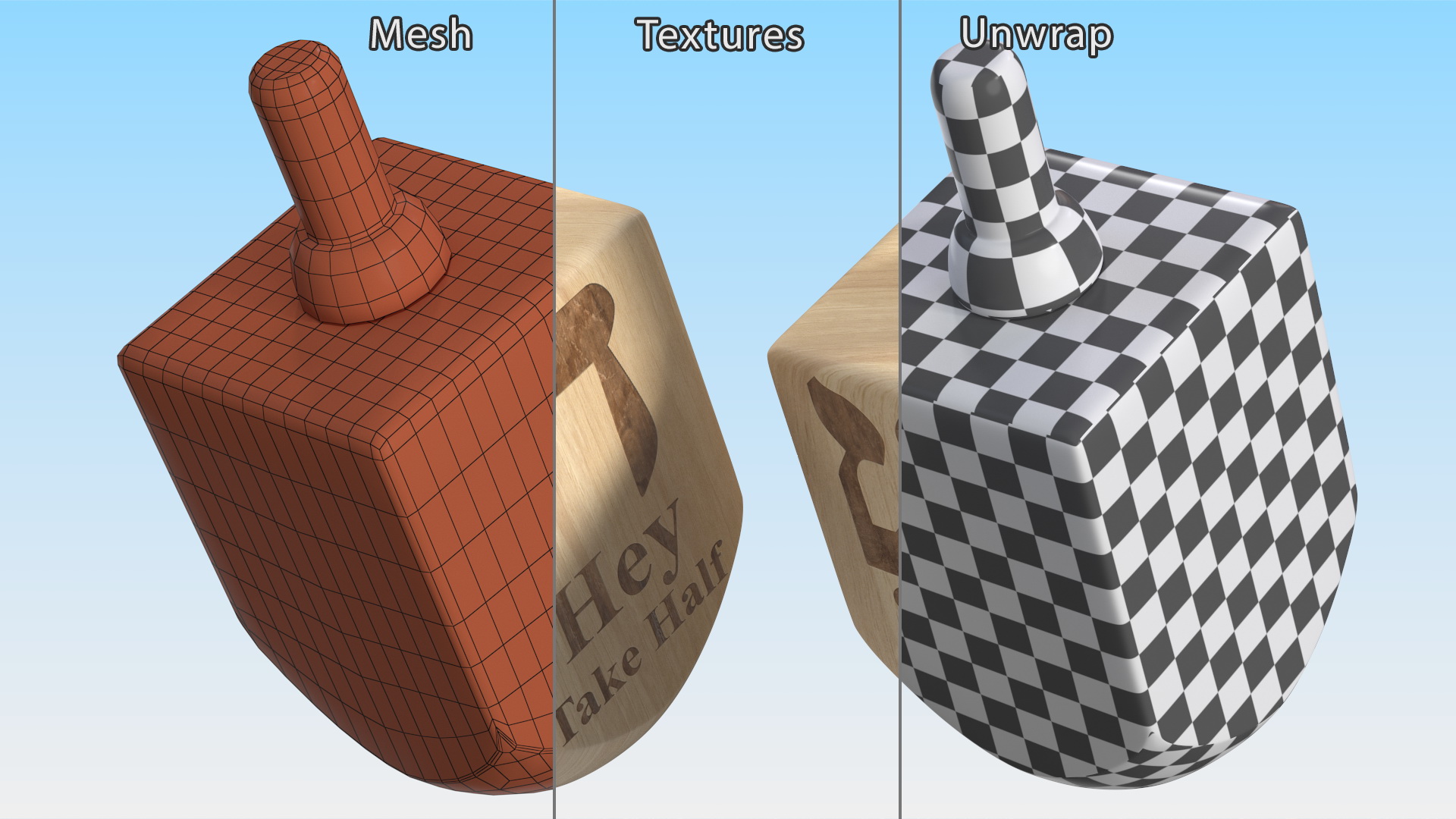 Carved Dreidel 3D model