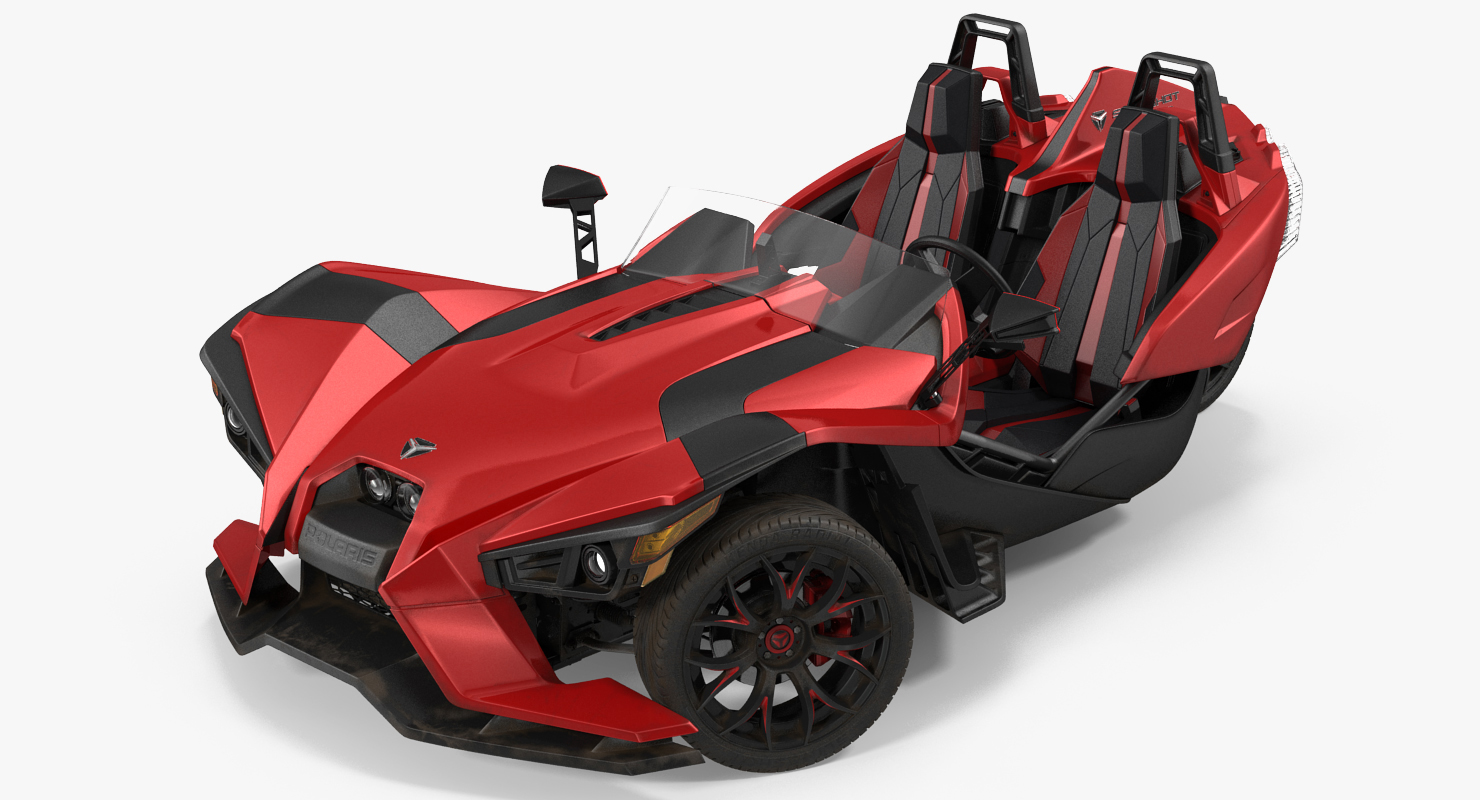 Polaris Slingshot Trike Red Rigged 2016 3D model