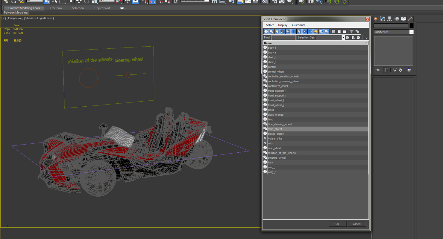 Polaris Slingshot Trike Red Rigged 2016 3D model