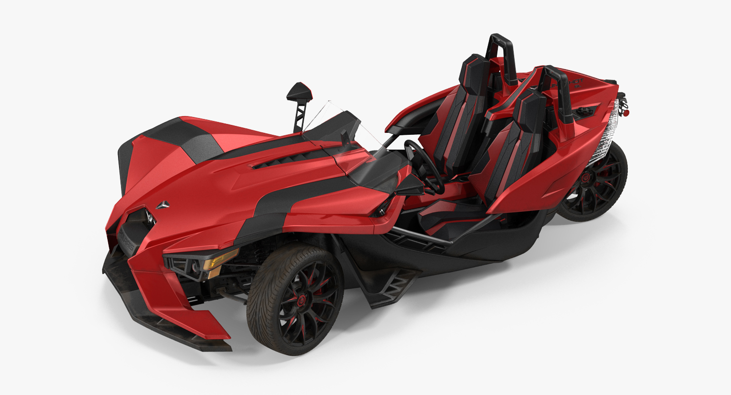 Polaris Slingshot Trike Red Rigged 2016 3D model