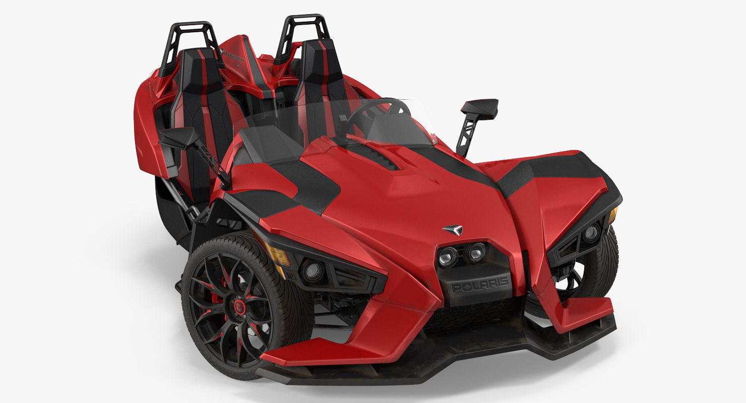 Polaris Slingshot Trike Red Rigged 2016 3D model