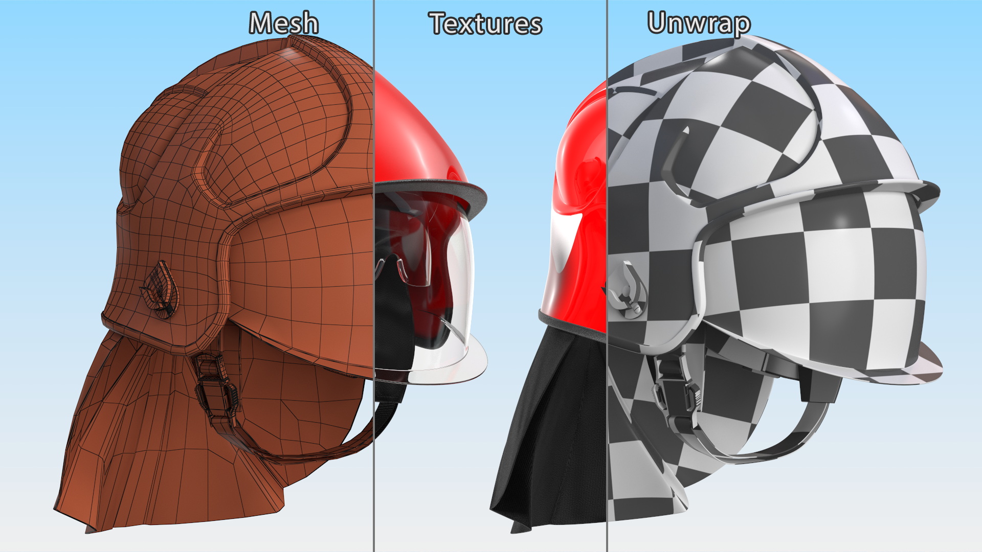 3D Red Fire Helmet F10 MKV model