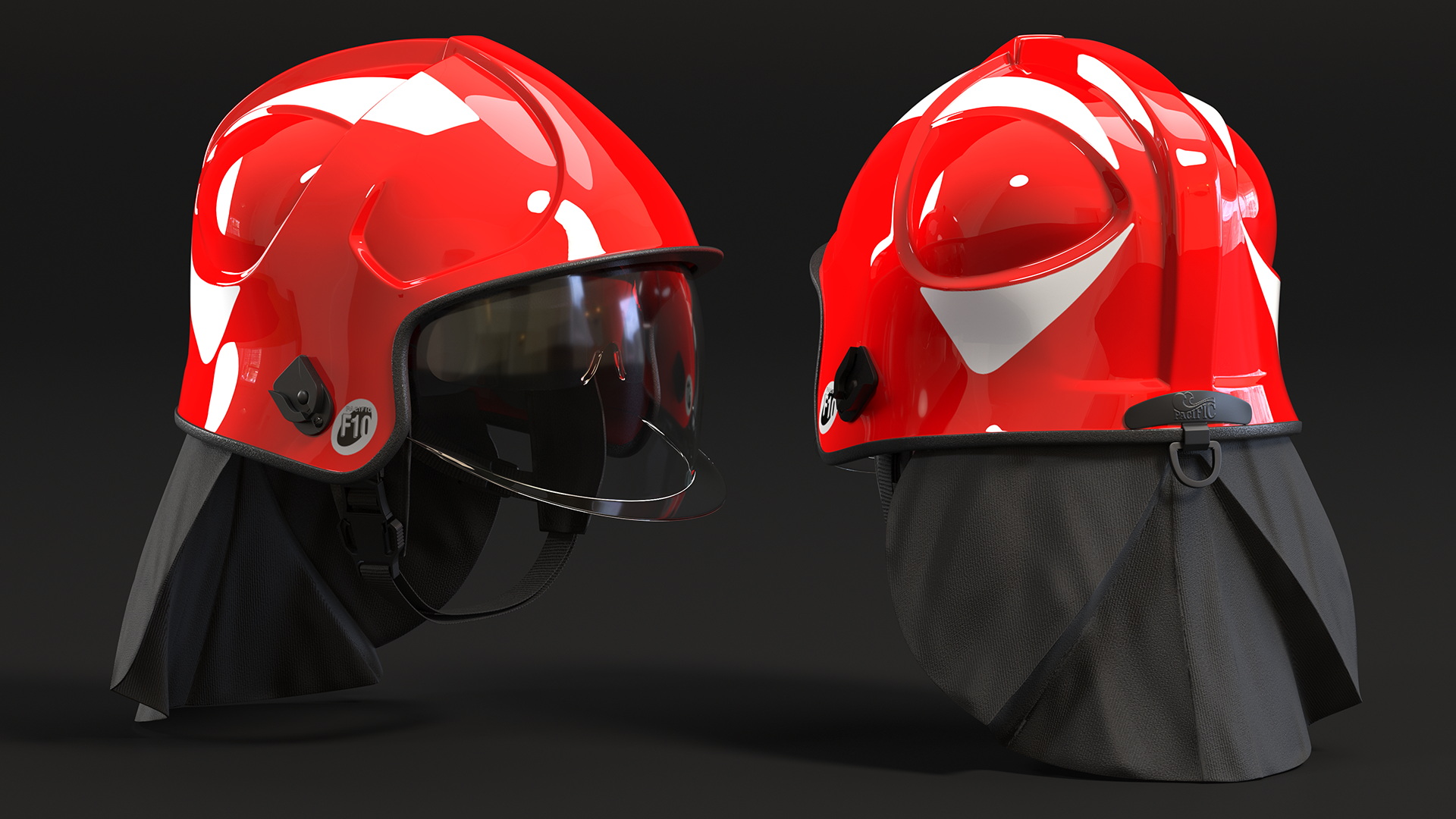 3D Red Fire Helmet F10 MKV model