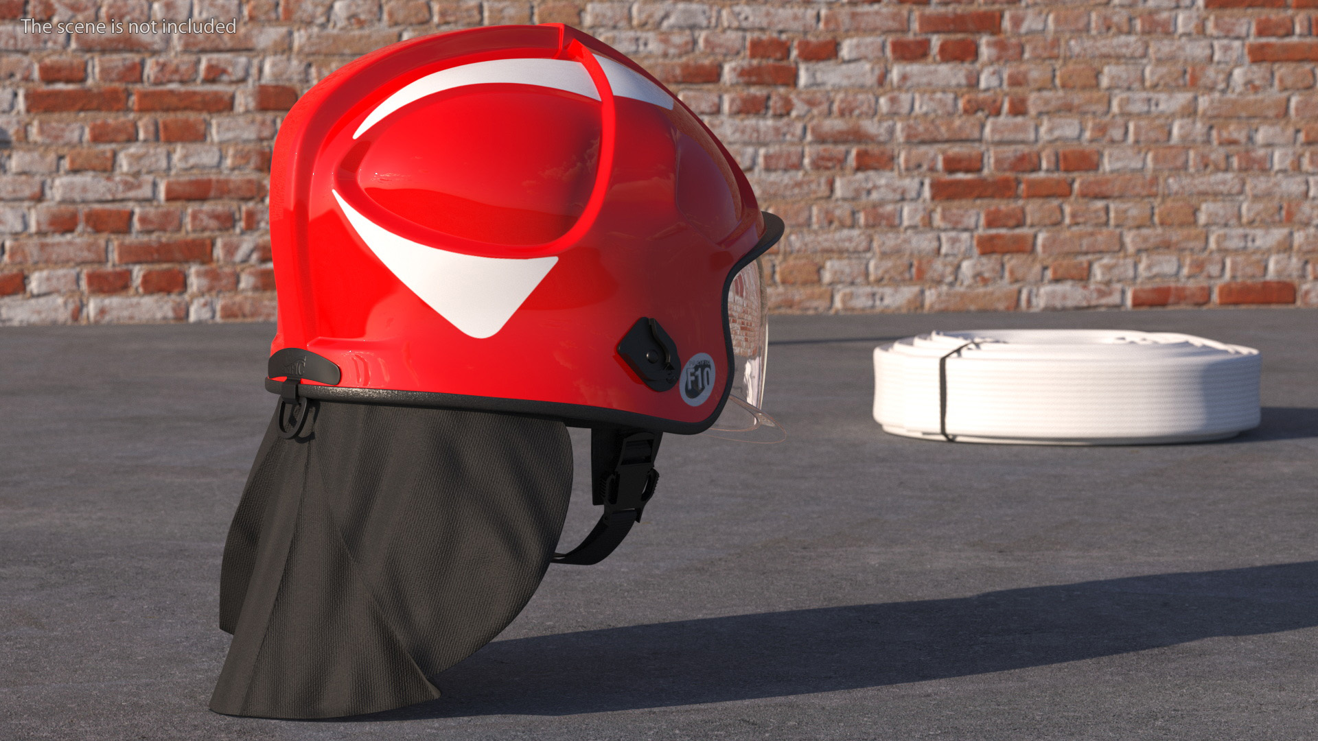 3D Red Fire Helmet F10 MKV model