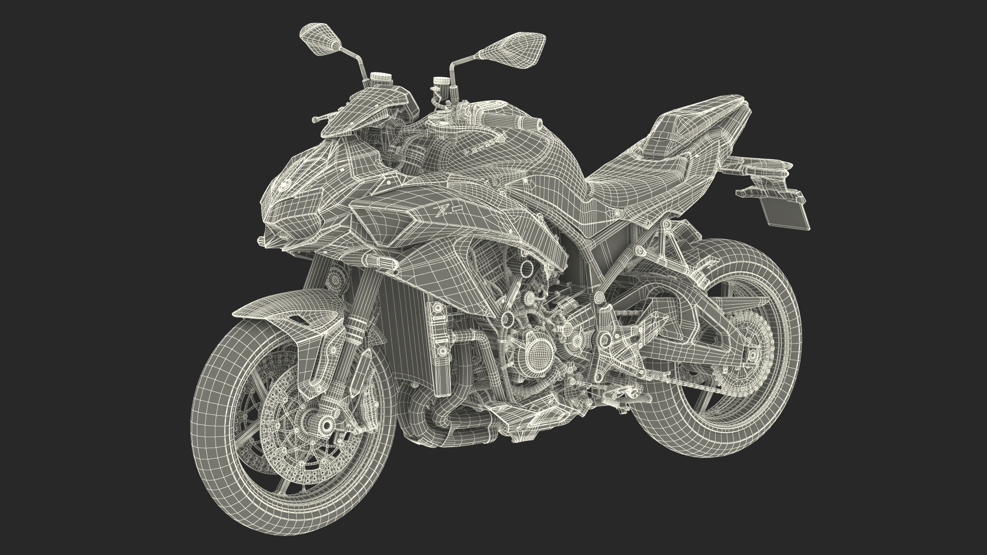 3D model Kawasaki Z H2 2023 Motorbike Rigged