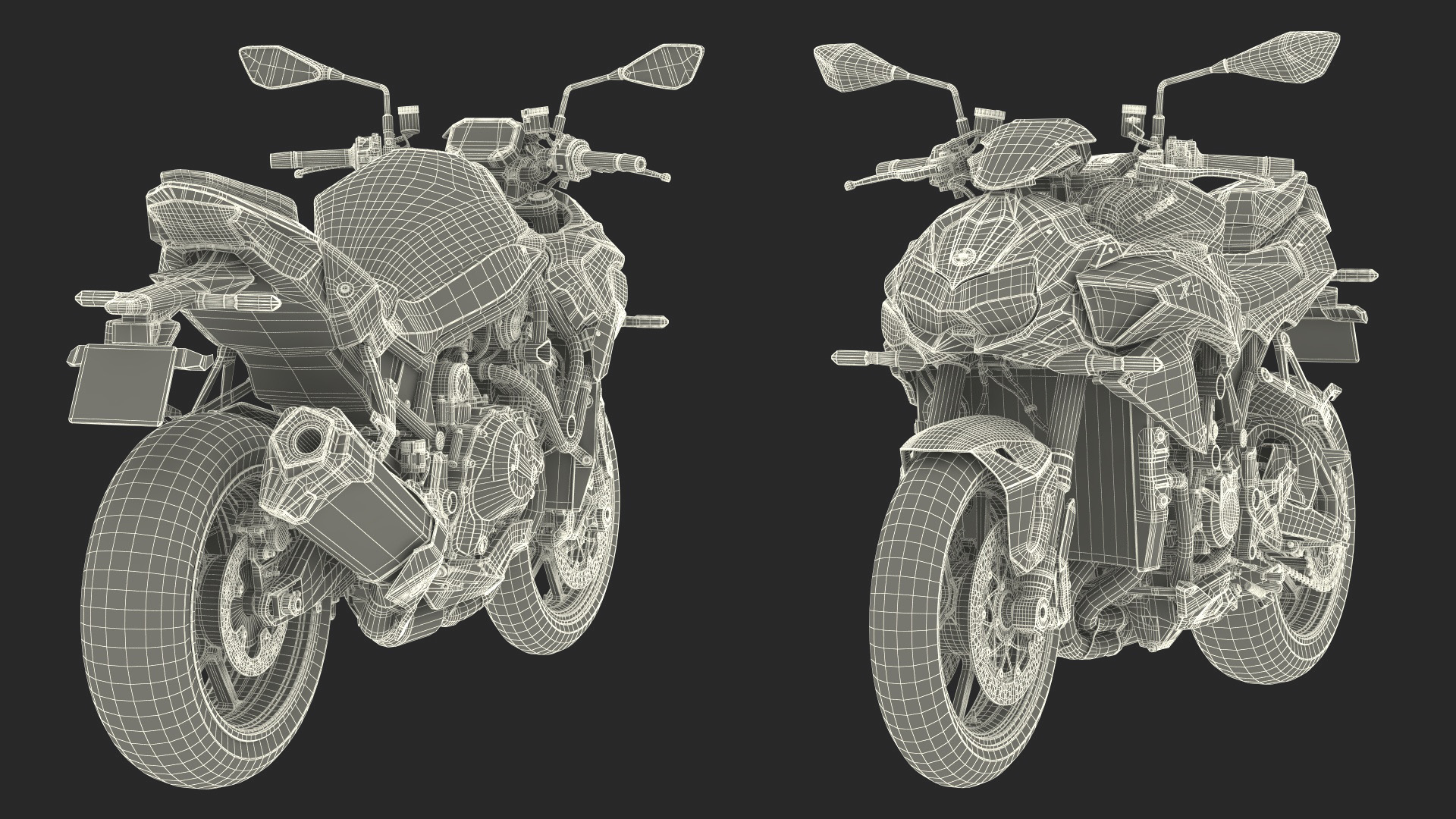 3D model Kawasaki Z H2 2023 Motorbike Rigged