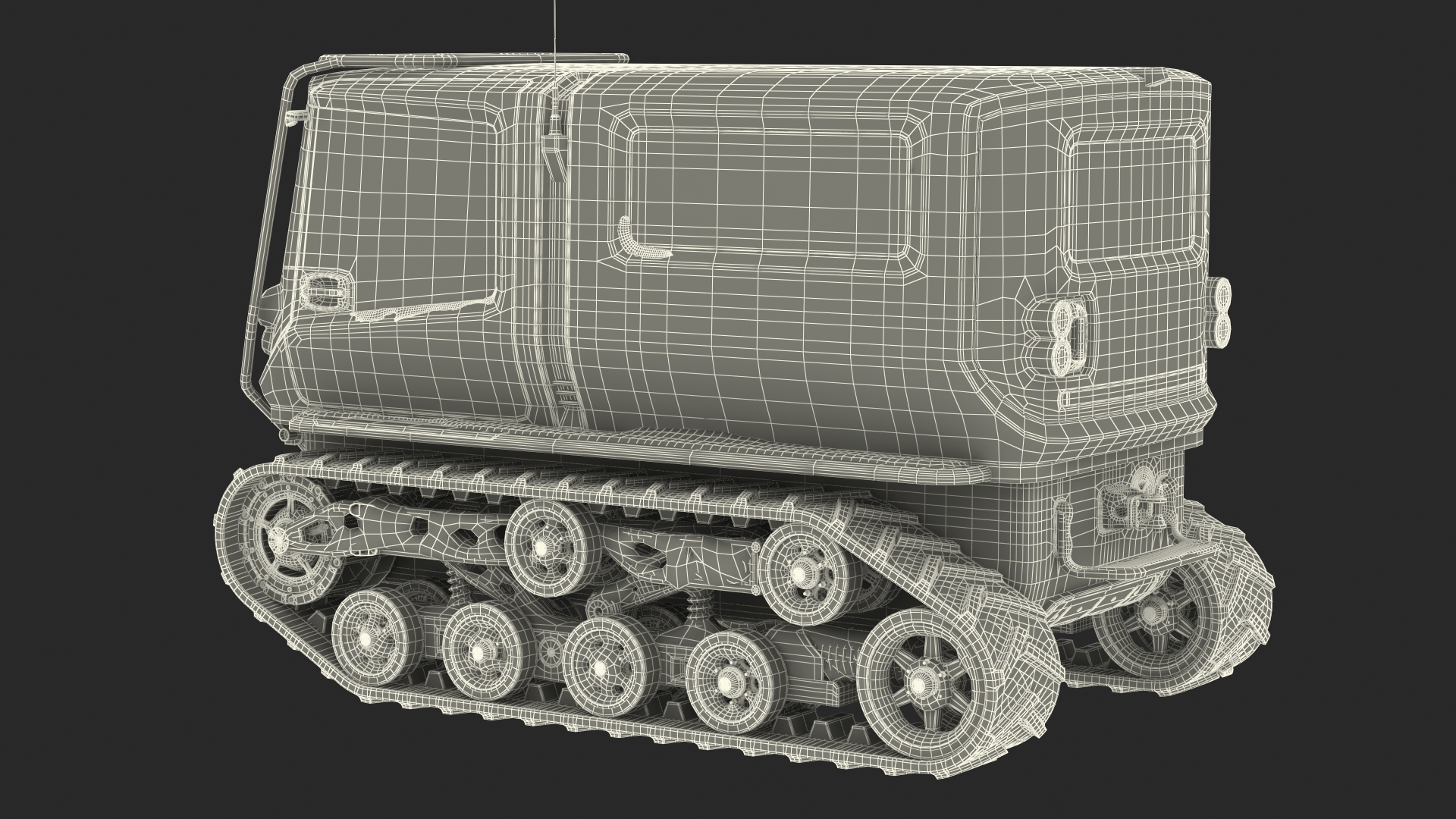 Snowbound Polar Vehicle Venturi Rigged for Maya 3D