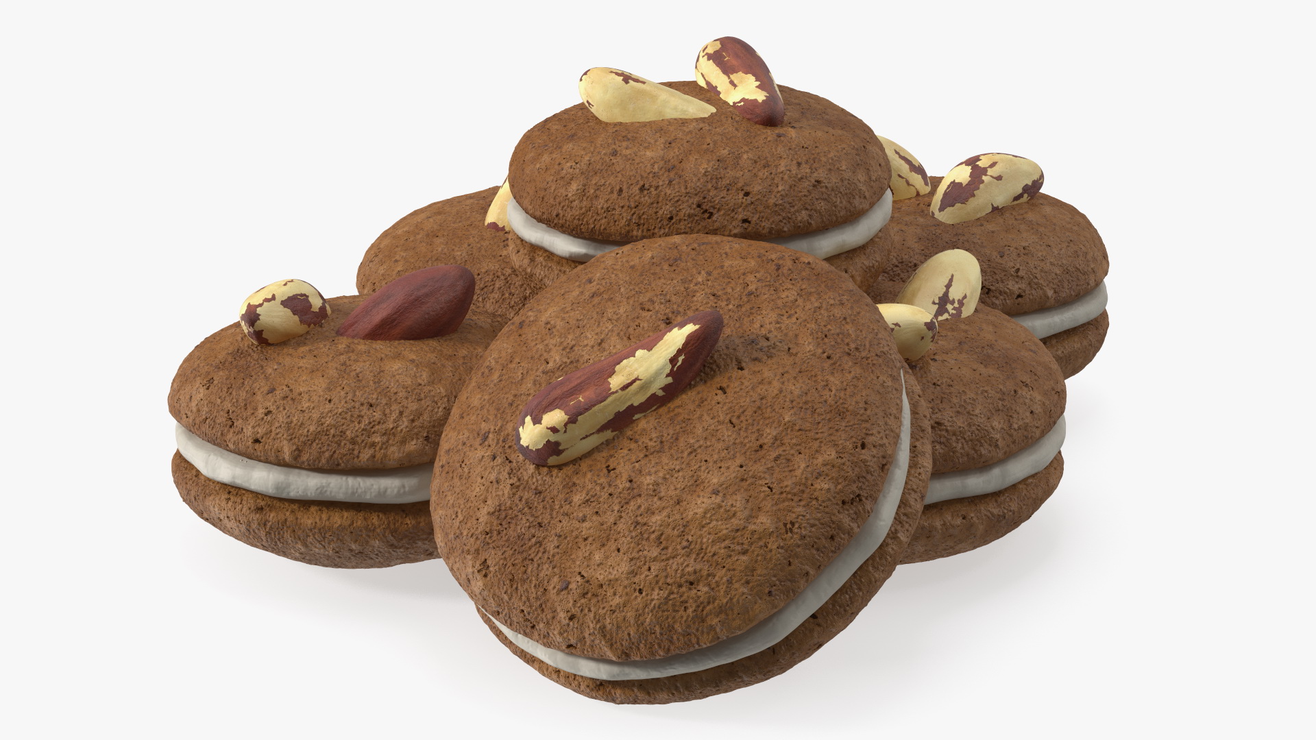 Sandwich Cookie with Brazil Nuts 3D