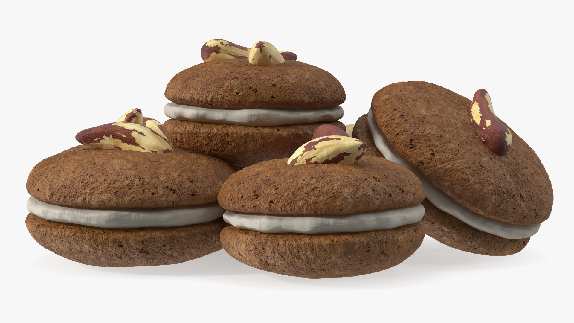 Sandwich Cookie with Brazil Nuts 3D