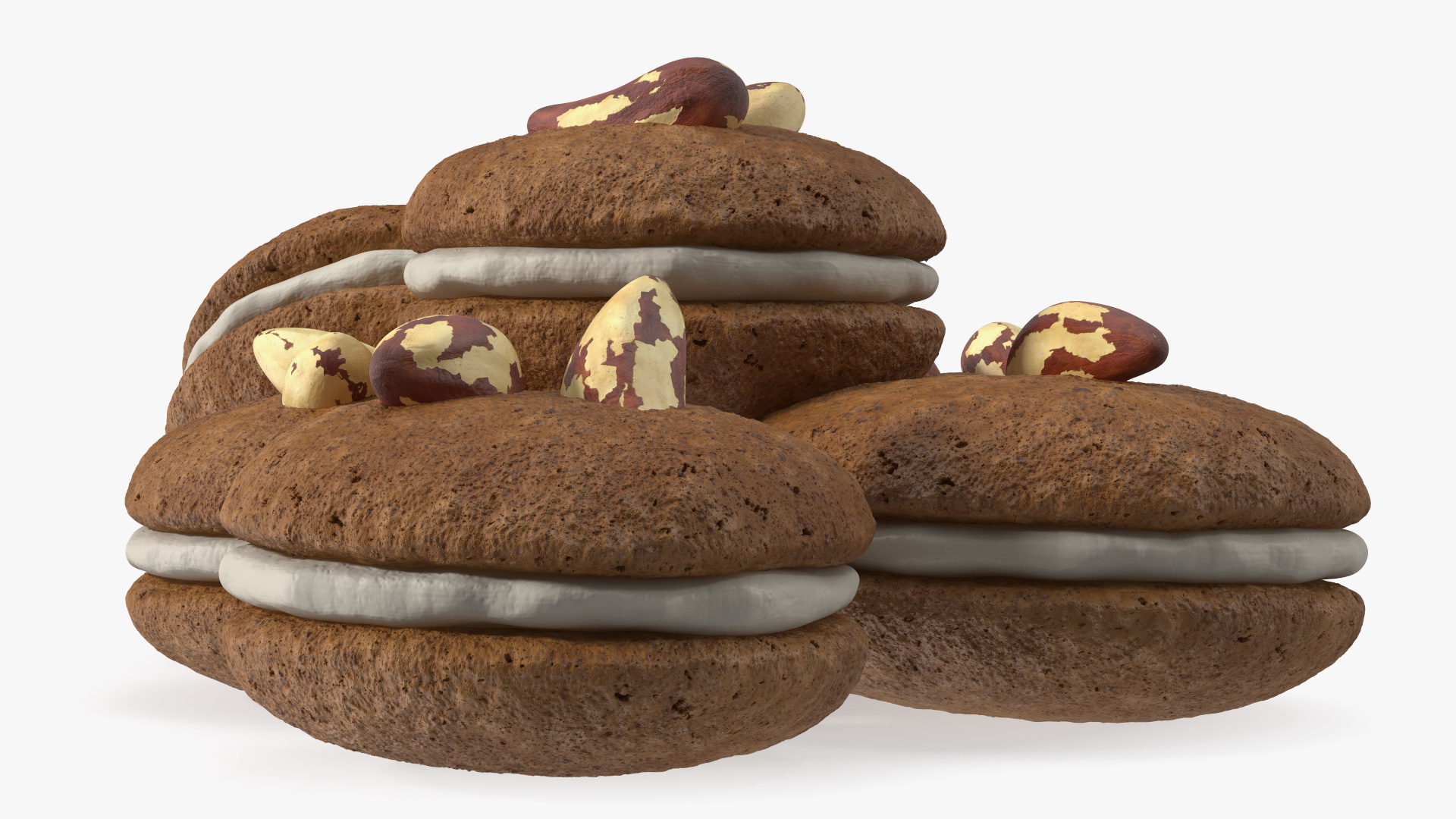 Sandwich Cookie with Brazil Nuts 3D