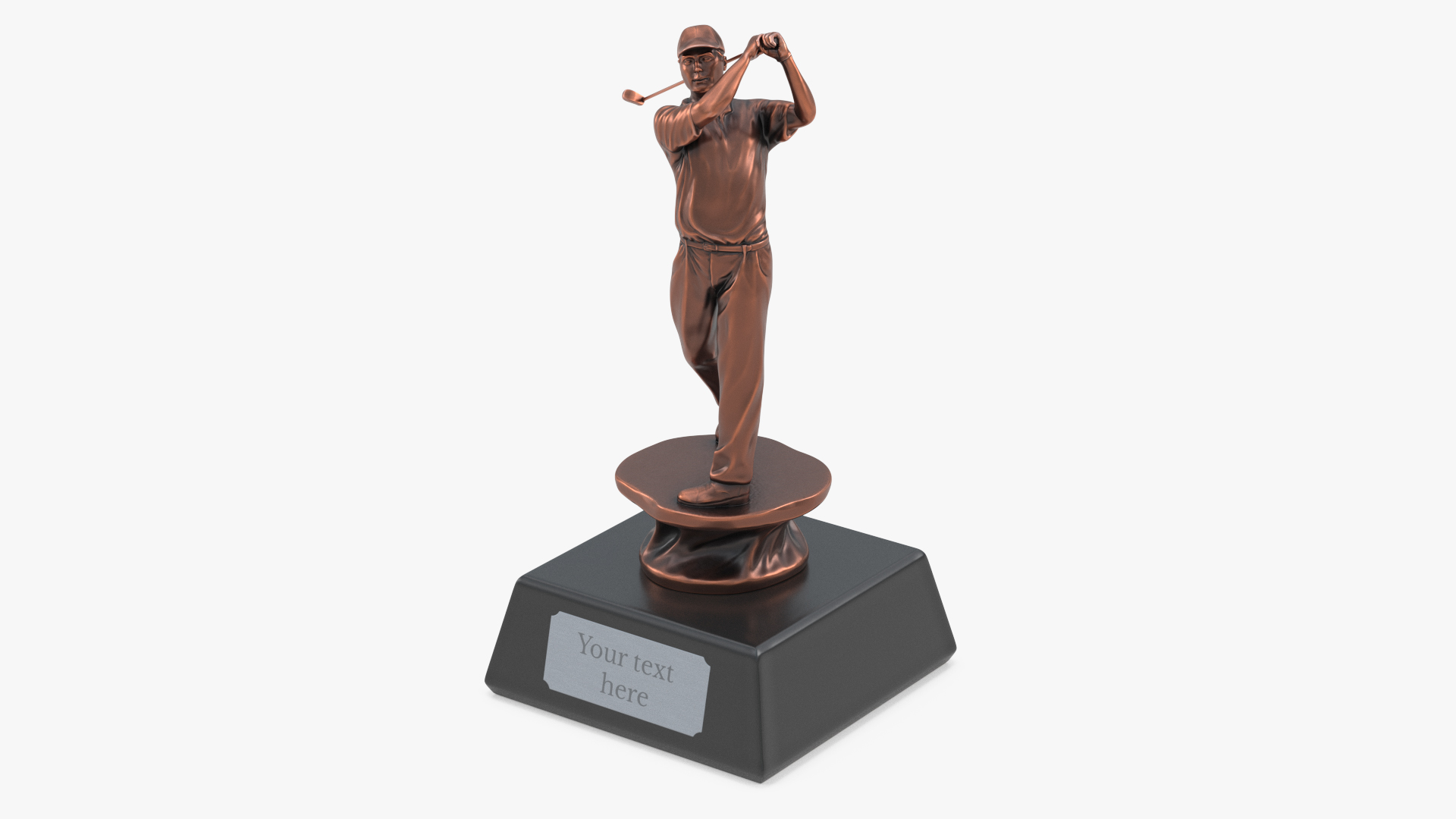 3D Golfer Award Bronze Mockup