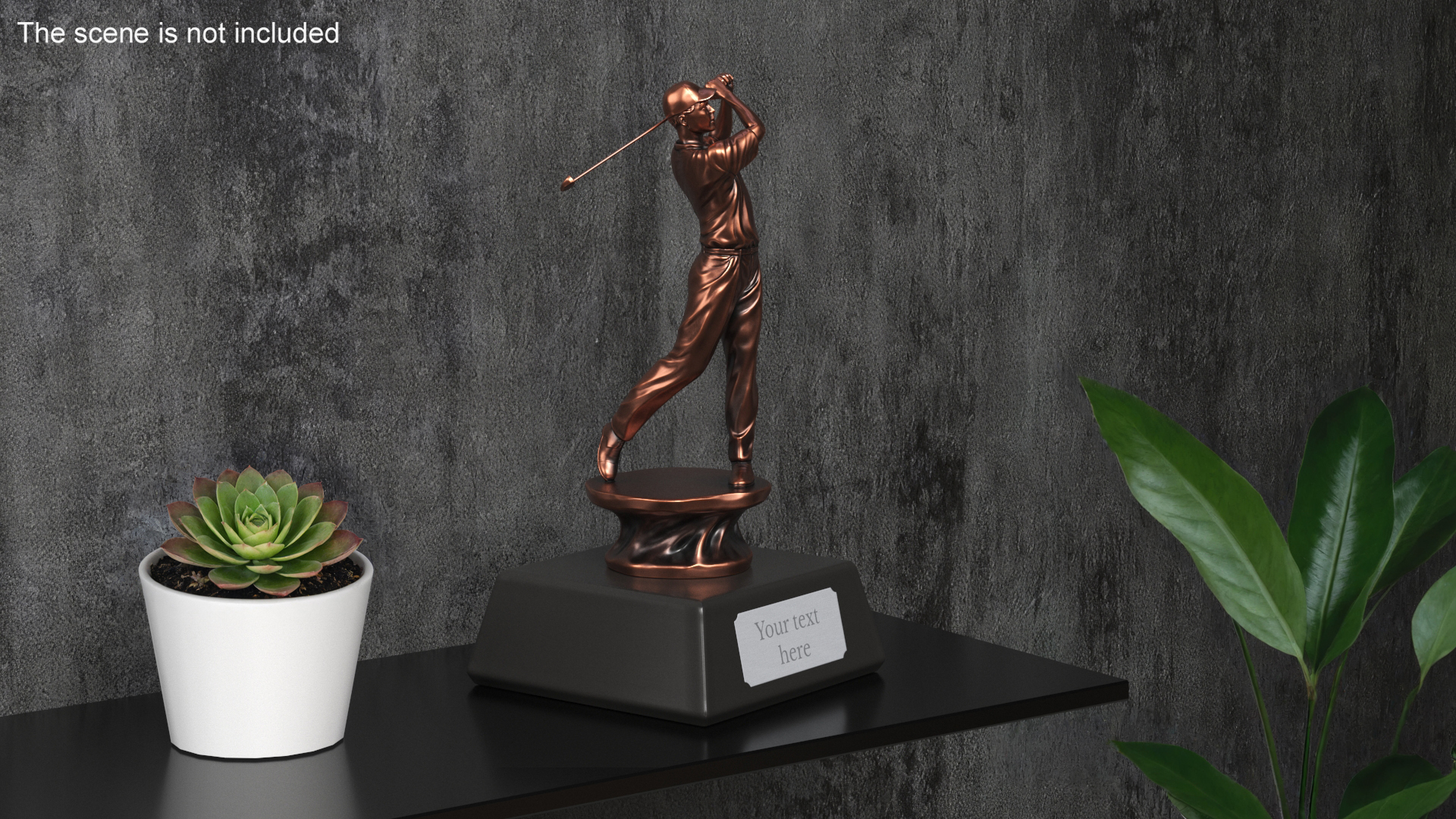 3D Golfer Award Bronze Mockup