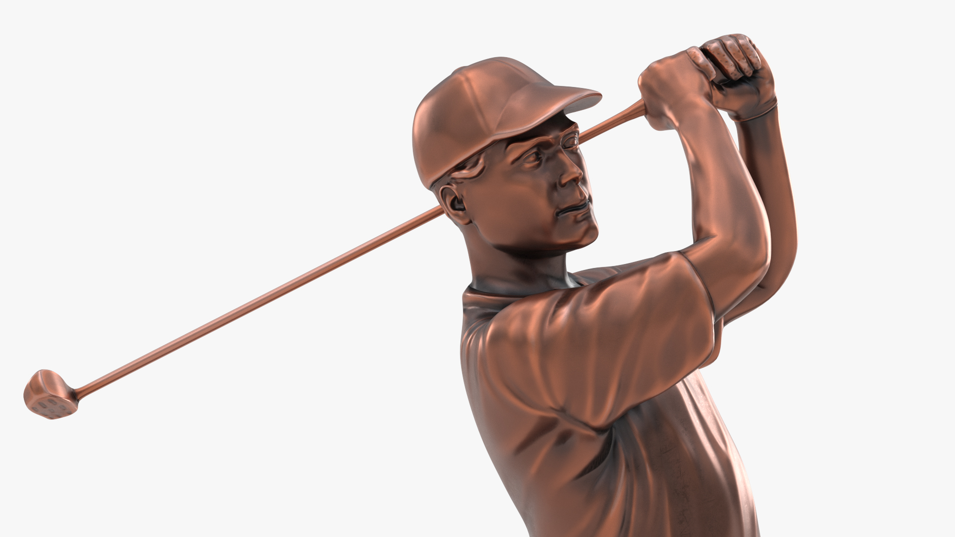 3D Golfer Award Bronze Mockup