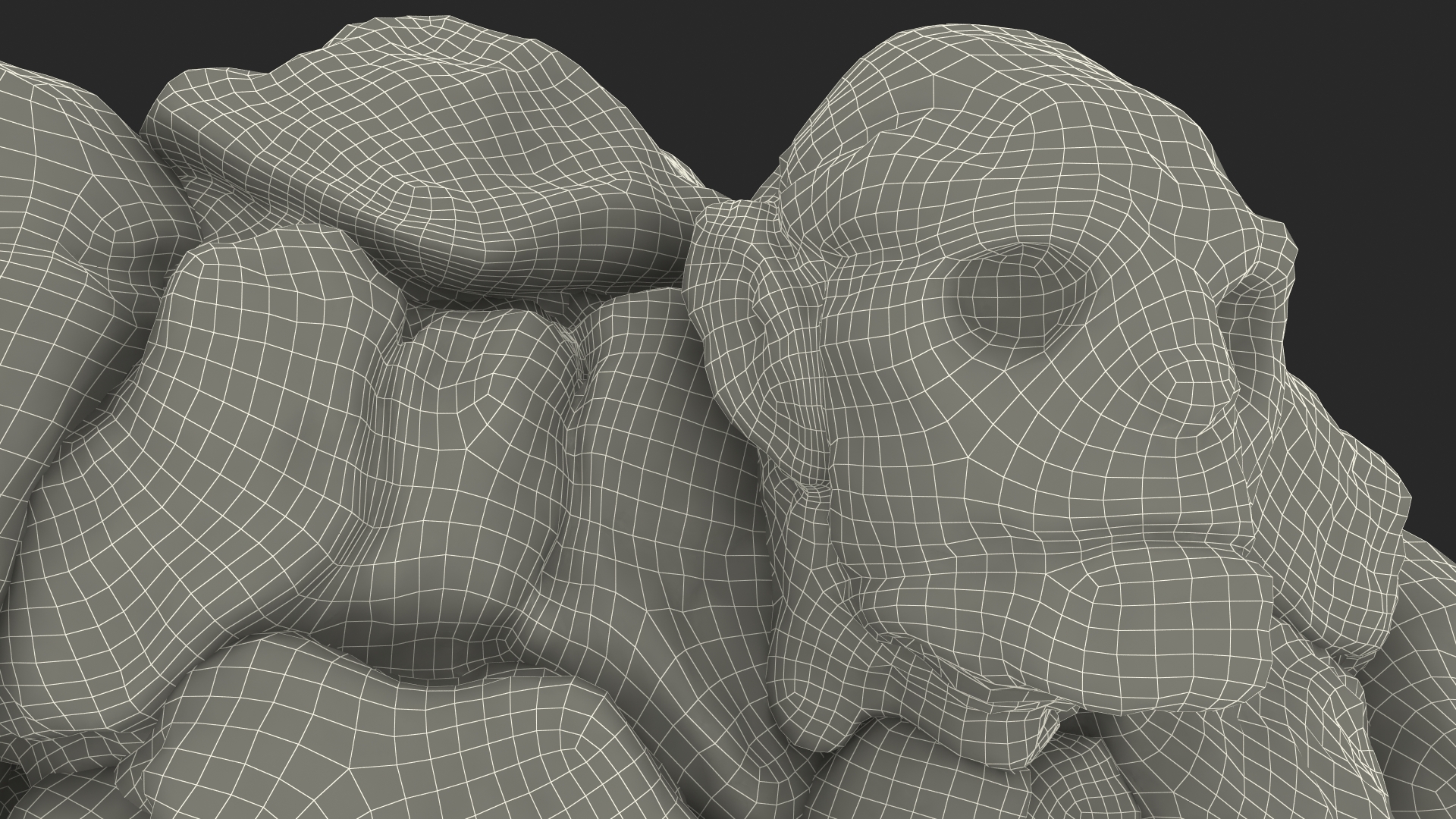 Character Stone Golem Rigged for Cinema 4D 3D