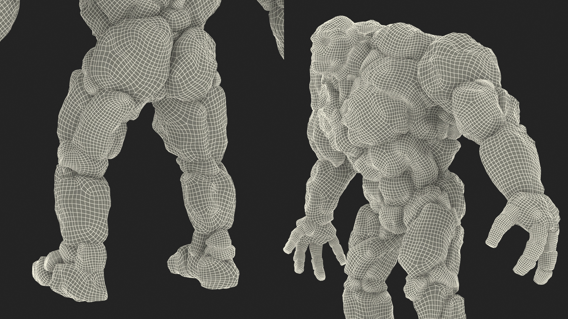 Character Stone Golem Rigged for Cinema 4D 3D