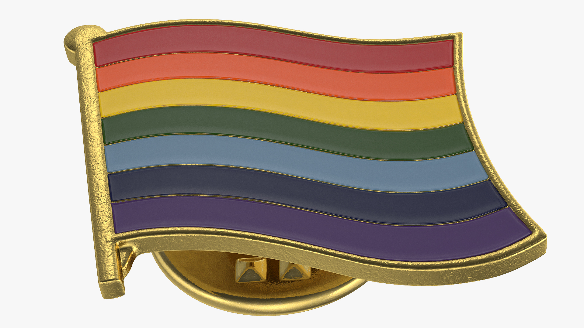 Rainbow Gay Pride Flag Lapel Pin 3D