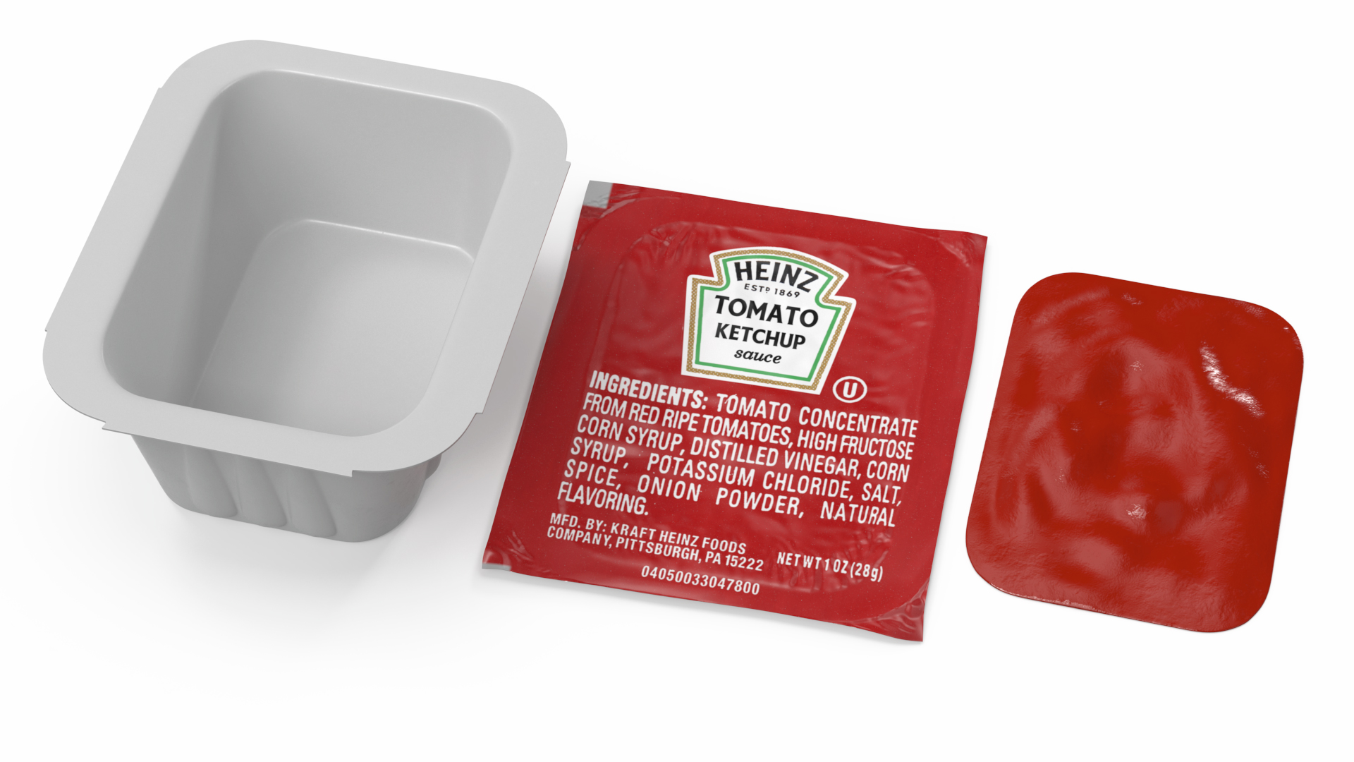 3D Tomato Ketchup Sauce Portion Cup Heinz model