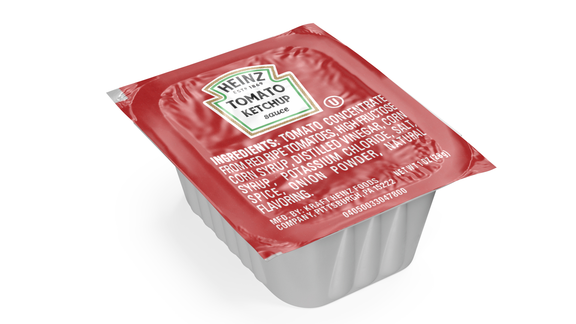 3D Tomato Ketchup Sauce Portion Cup Heinz model