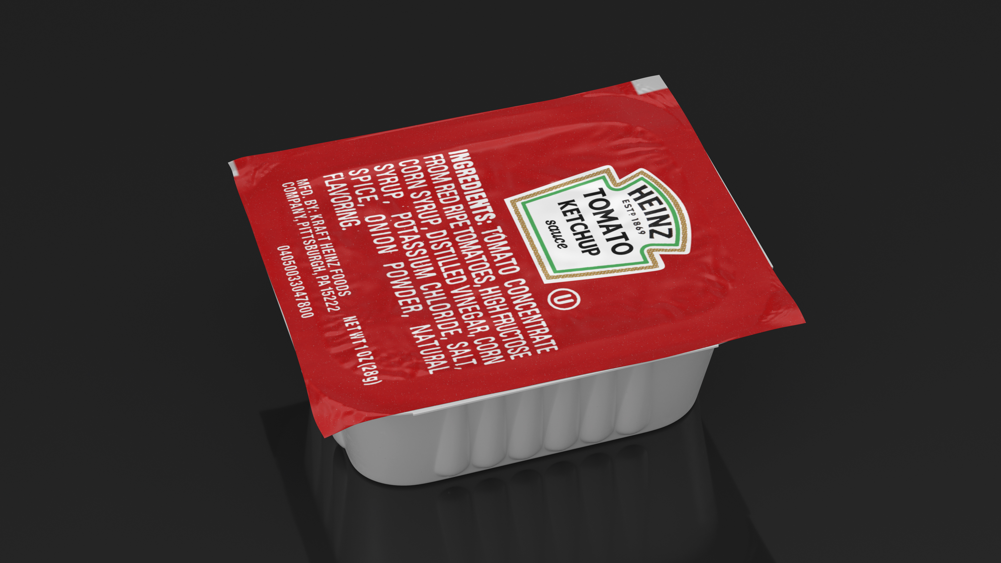 3D Tomato Ketchup Sauce Portion Cup Heinz model