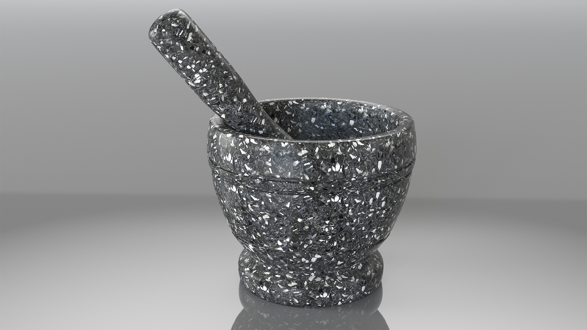 3D model Granite Mortar and Pestle