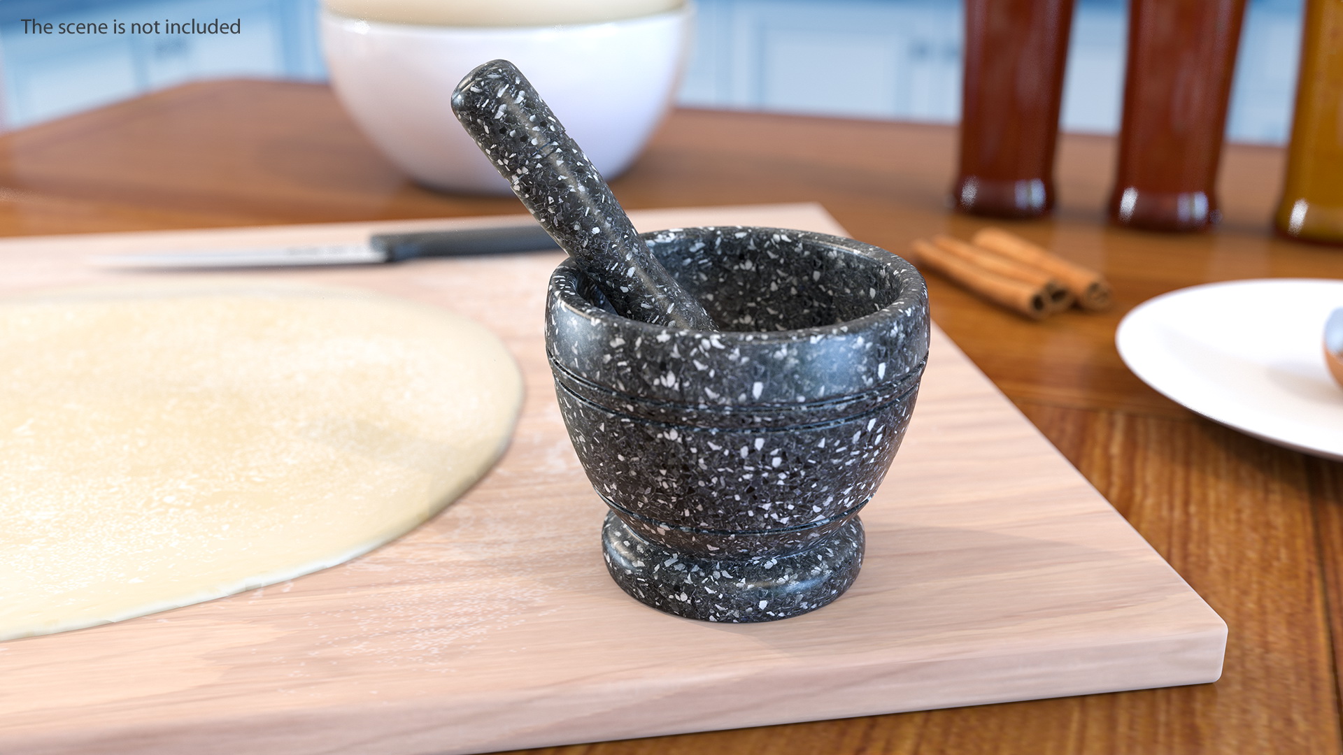 3D model Granite Mortar and Pestle