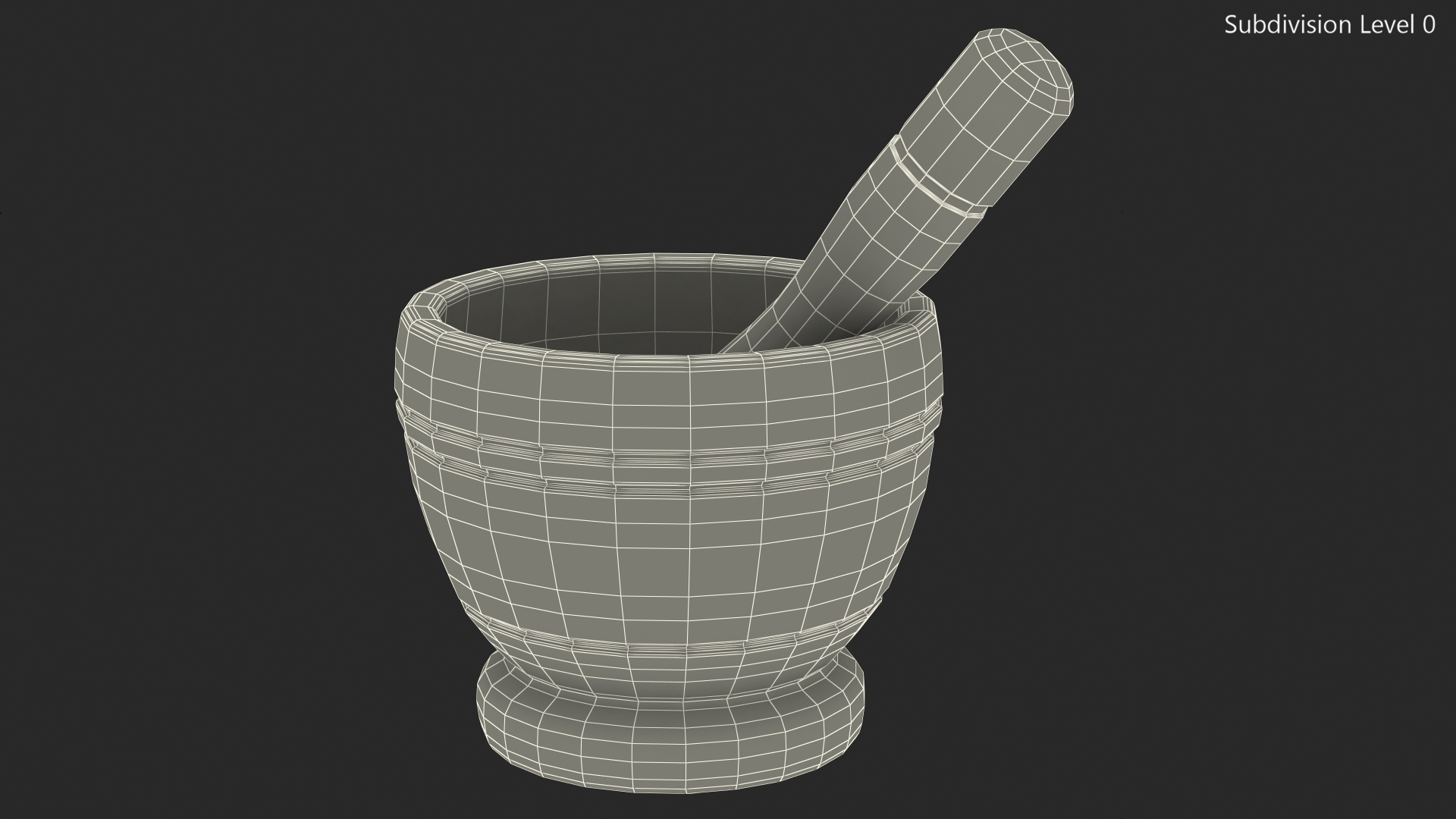 3D model Granite Mortar and Pestle