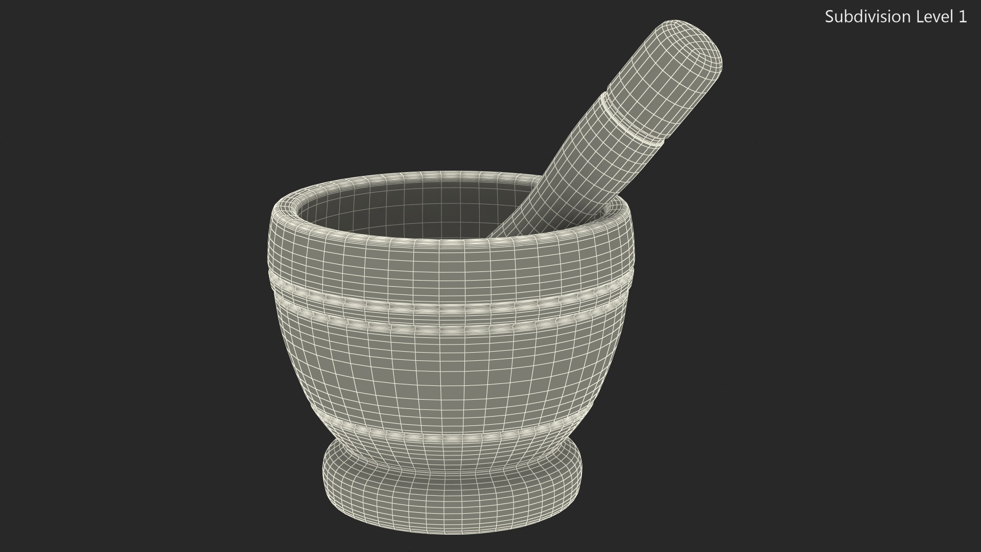 3D model Granite Mortar and Pestle