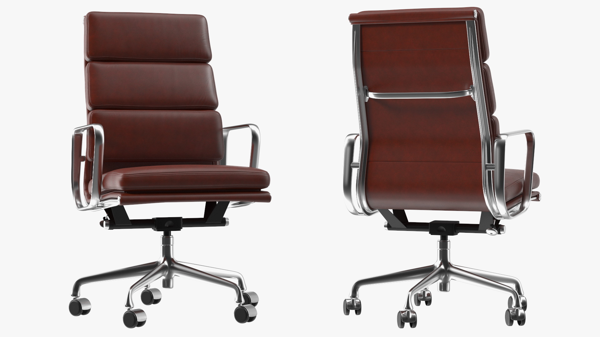 Executive Chair Brown Leather 3D model