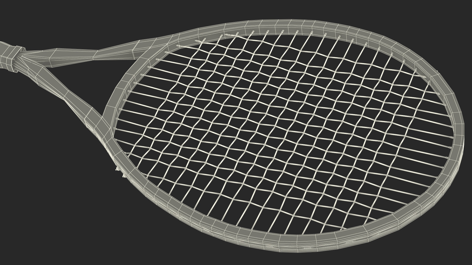 Tennis Racket with Blue Frame 3D model