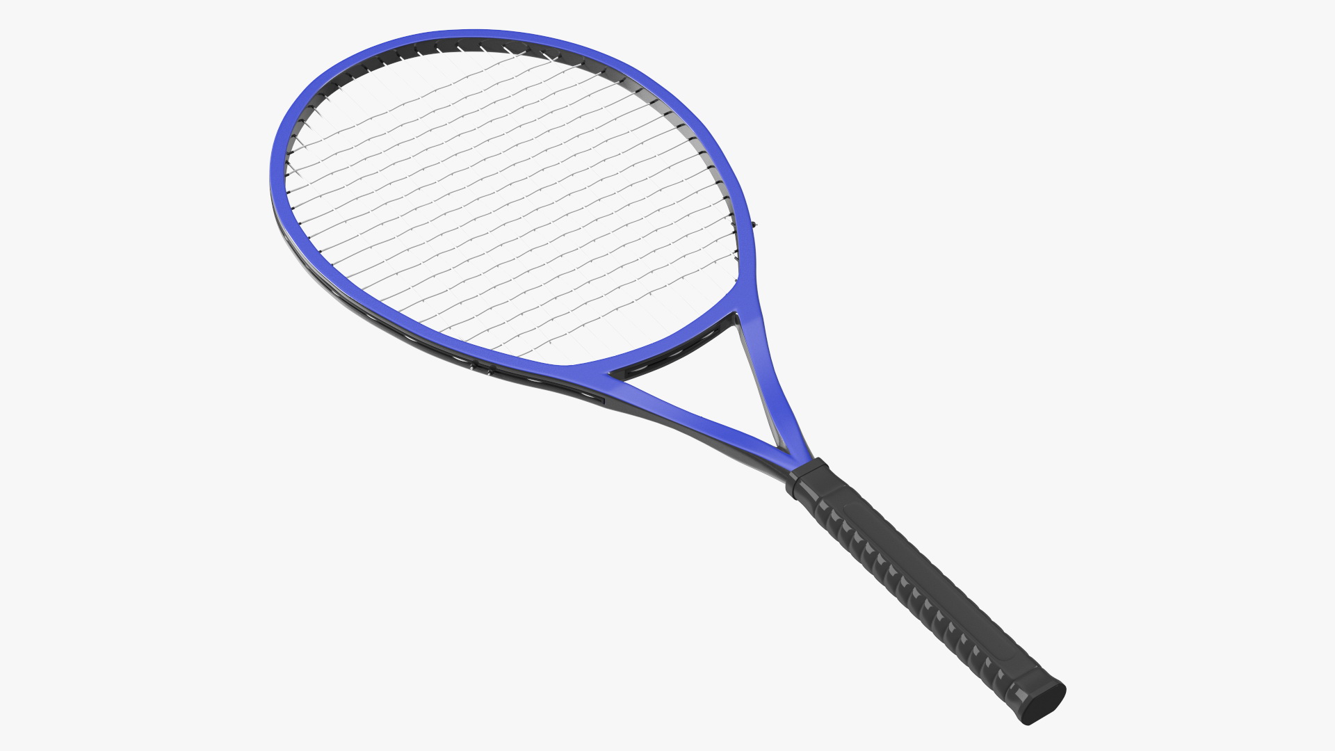 Tennis Racket with Blue Frame 3D model