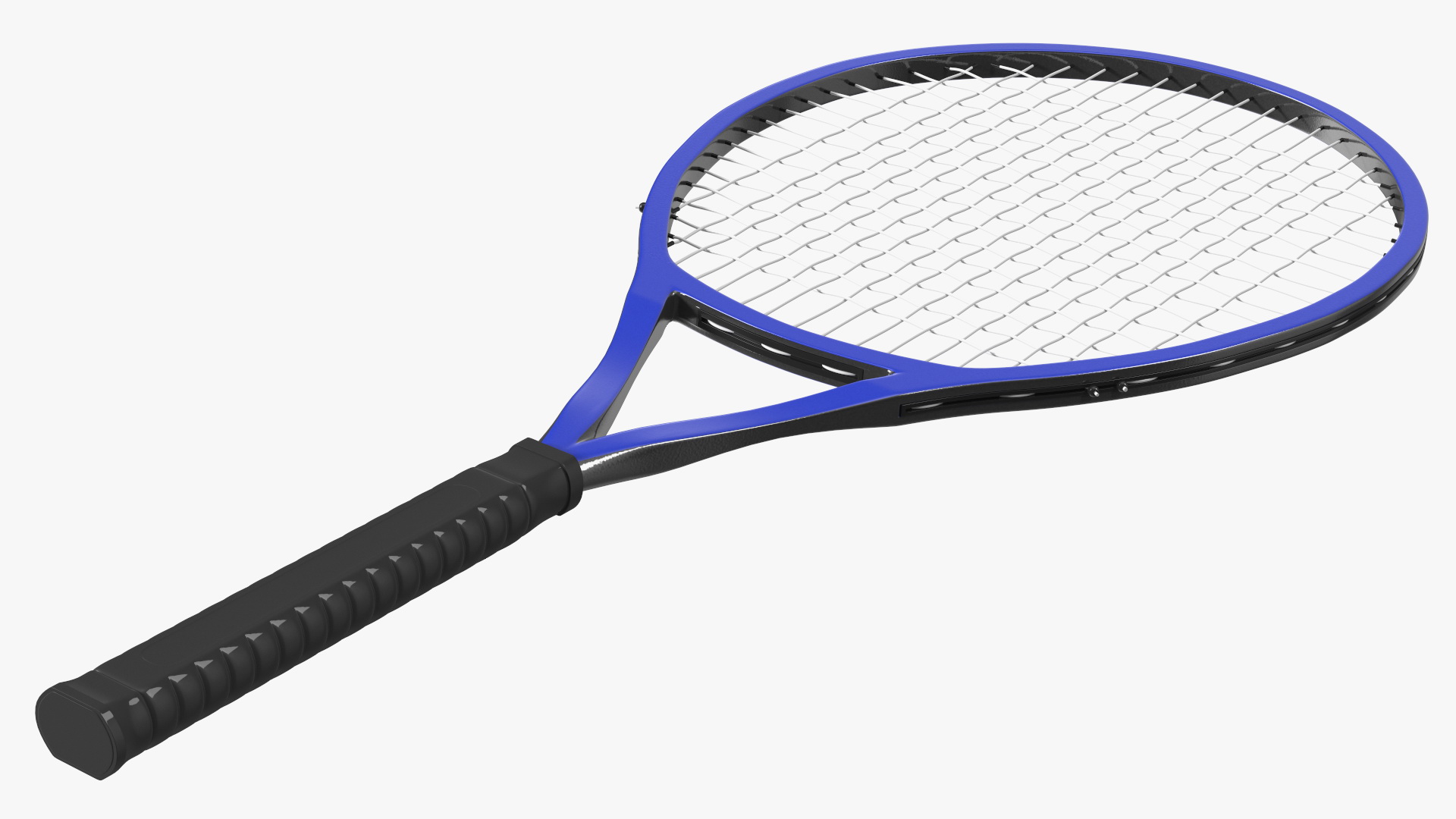 Tennis Racket with Blue Frame 3D model