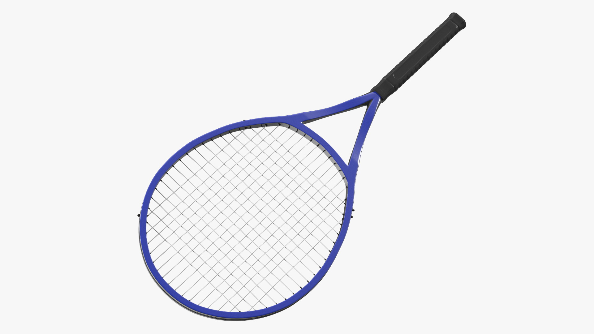 Tennis Racket with Blue Frame 3D model